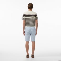 Erkek Tapered Fit Mavi Bermuda Şort Mavi