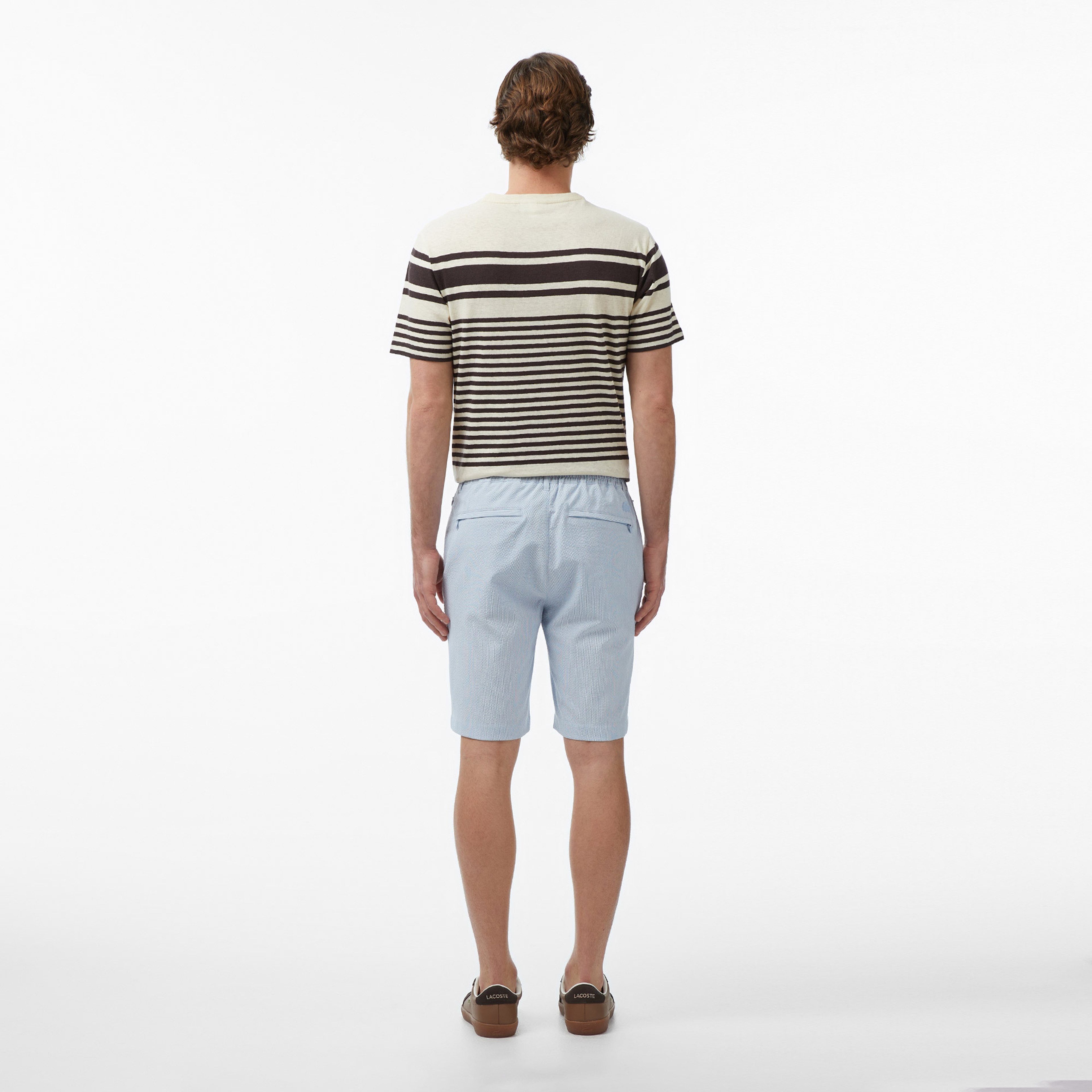 Erkek Tapered Fit Mavi Bermuda Şort