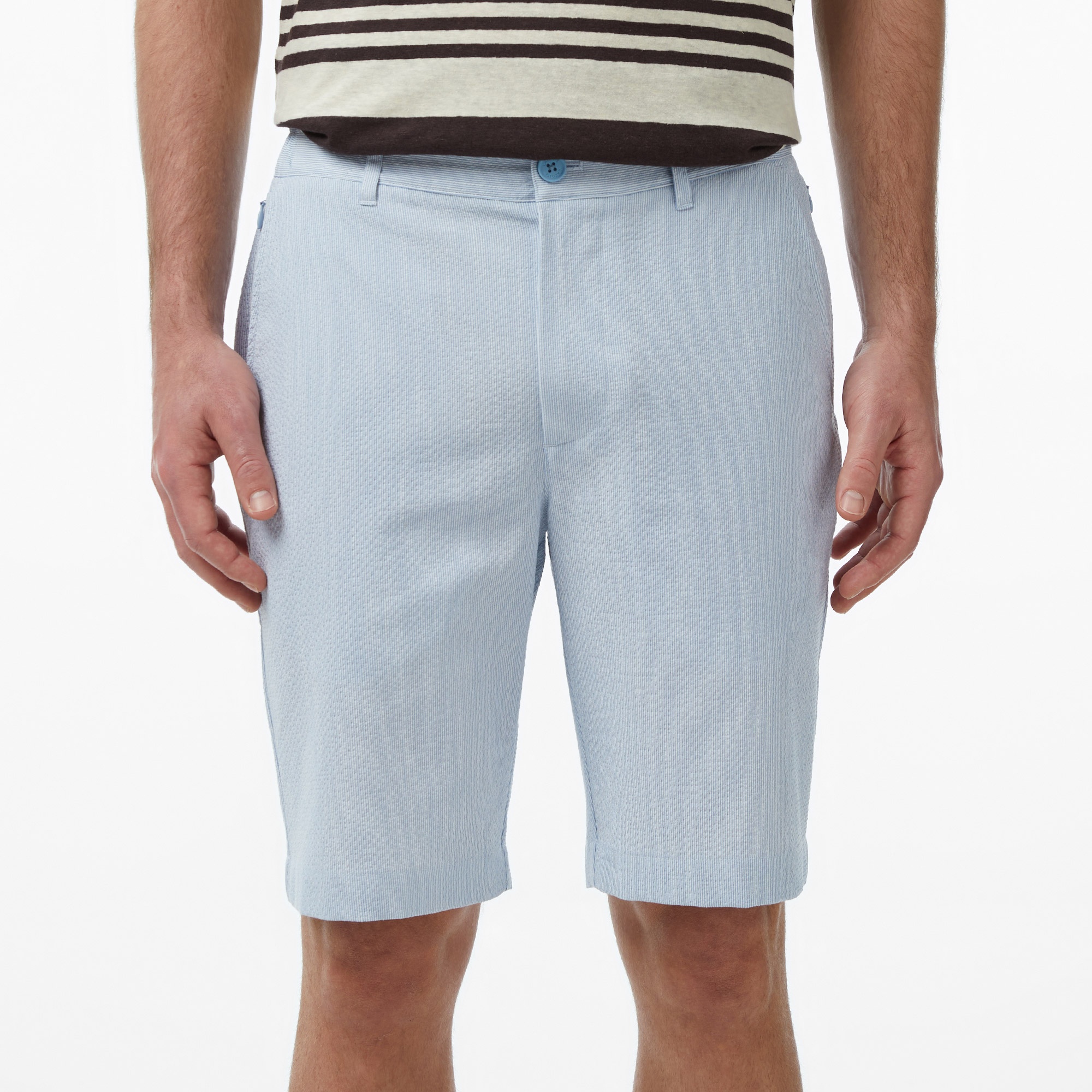 Erkek Tapered Fit Mavi Bermuda Şort