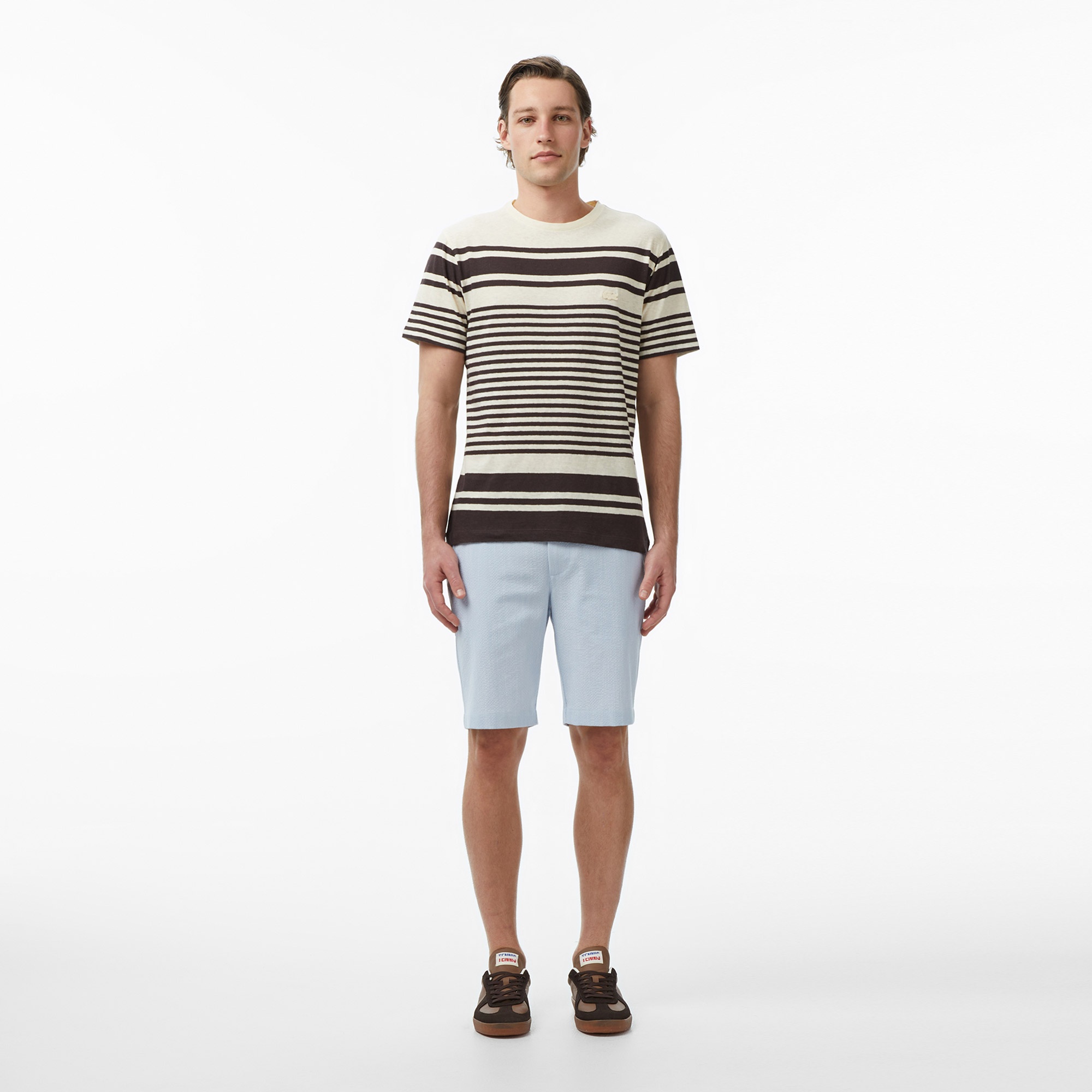 Erkek Tapered Fit Mavi Bermuda Şort