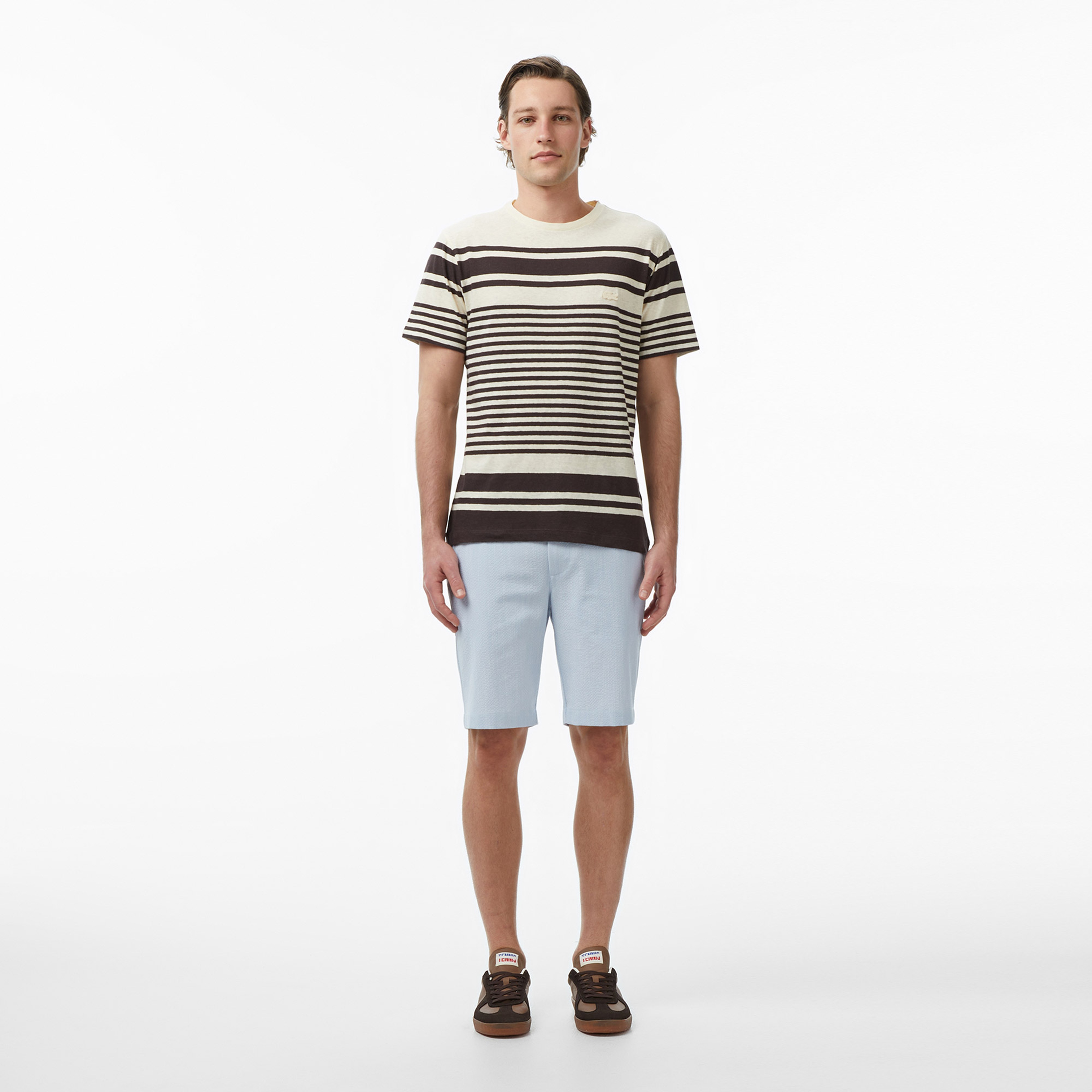 Erkek Tapered Fit Mavi Bermuda Şort