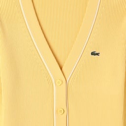 Kadın Slim Fit V Yaka Sarı Hırka Sarı