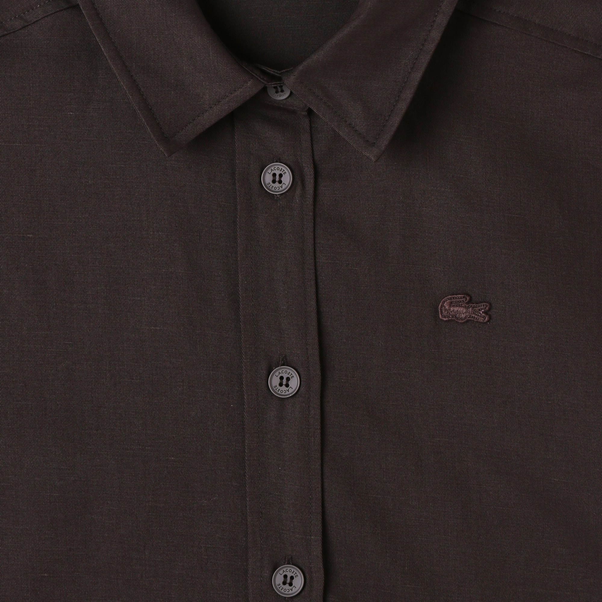 Kadın Regular Fit Kısa Kollu Düğmeli Yaka Kahverengi Gömlek