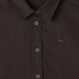 Kadın Regular Fit Kısa Kollu Düğmeli Yaka Kahverengi Gömlek Kahverengi