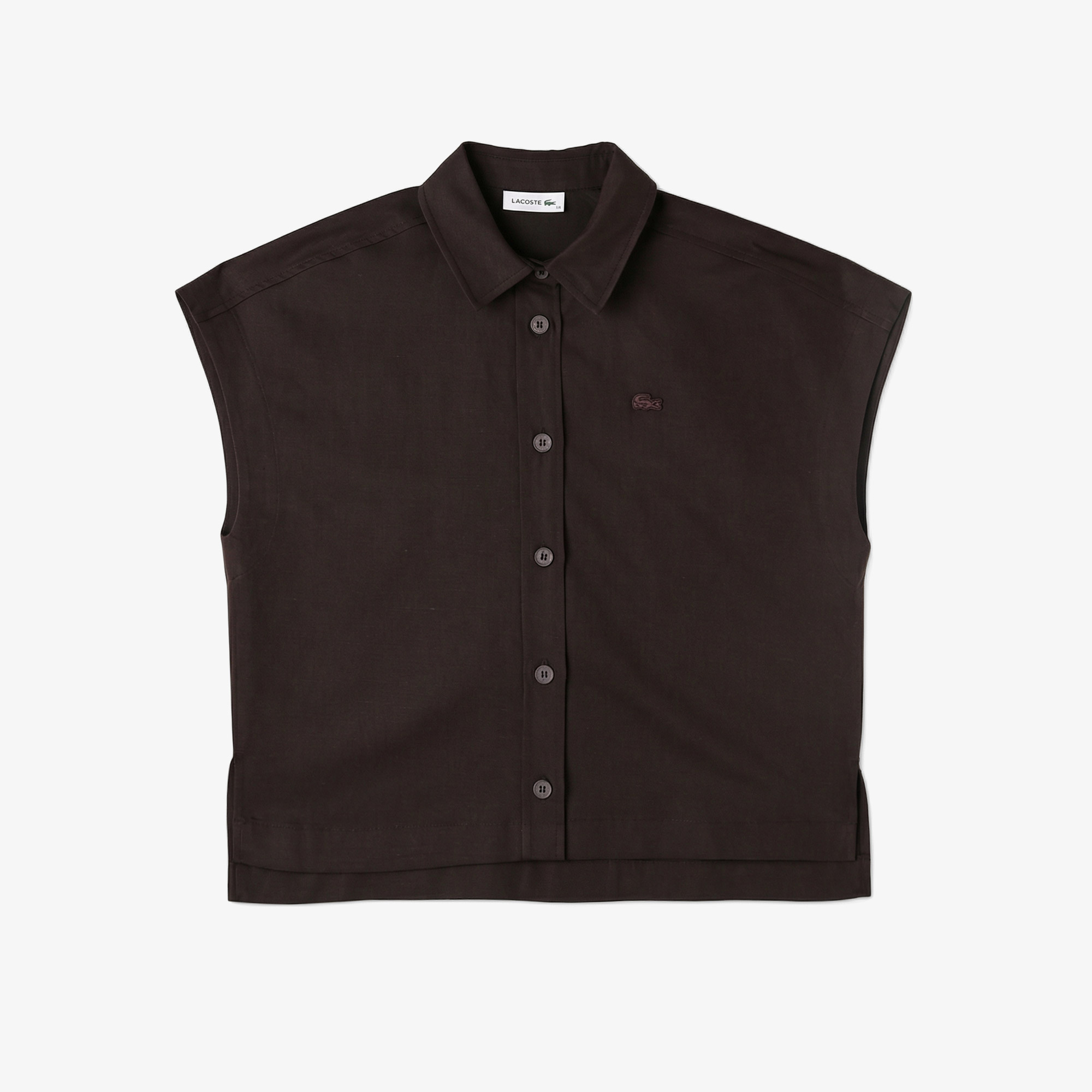 Lacoste Kadın Regular Fit Kısa Kollu Düğmeli Yaka Kahverengi Gömlek görsel 3