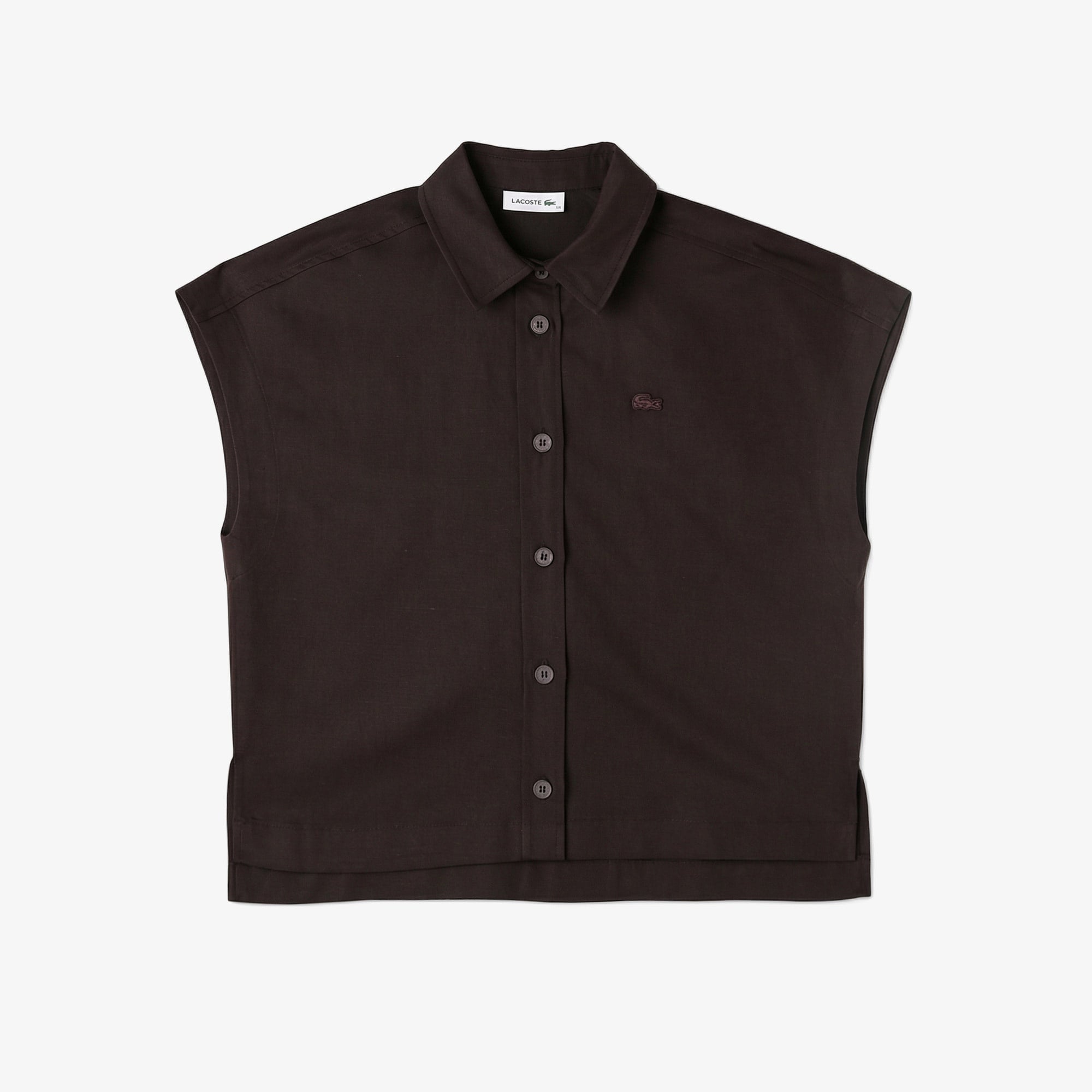 Kadın Regular Fit Kısa Kollu Düğmeli Yaka Kahverengi Gömlek