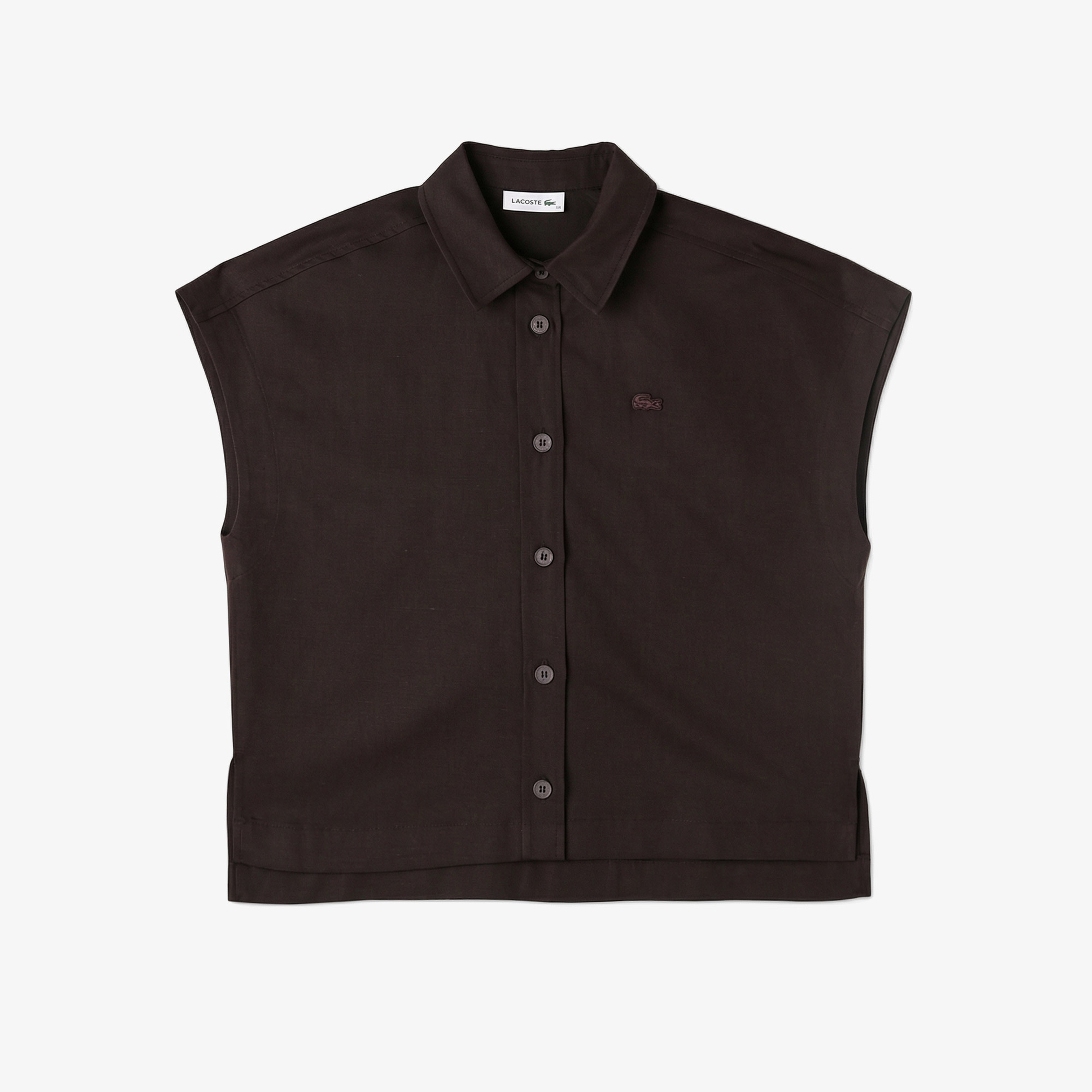 Kadın Regular Fit Kısa Kollu Düğmeli Yaka Kahverengi Gömlek