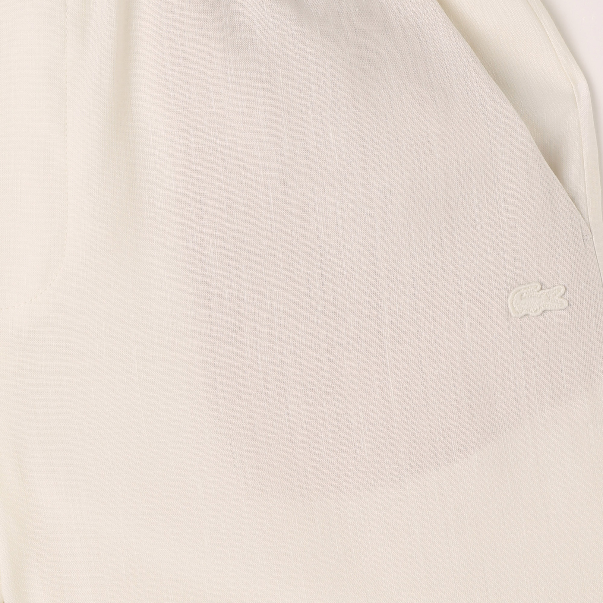 Kadın Relaxed Fit Keten Krem Şort