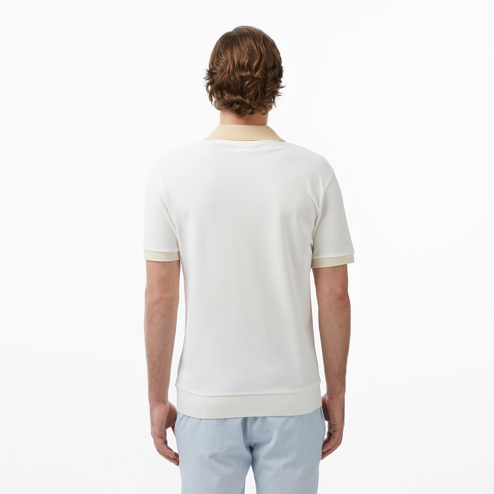 Erkek Regular Fit Polo Yaka Krem Polo