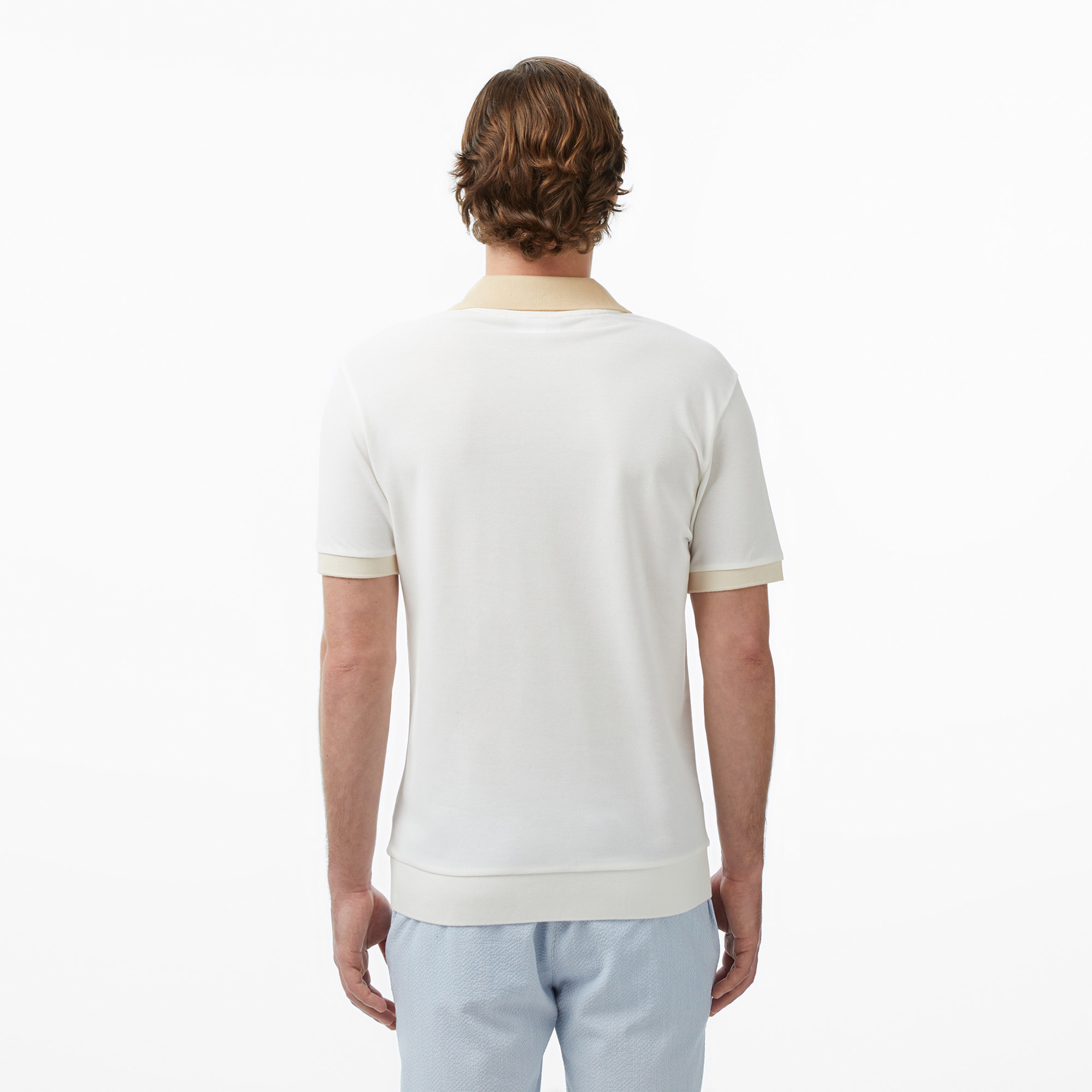 Erkek Regular Fit Polo Yaka Krem Polo