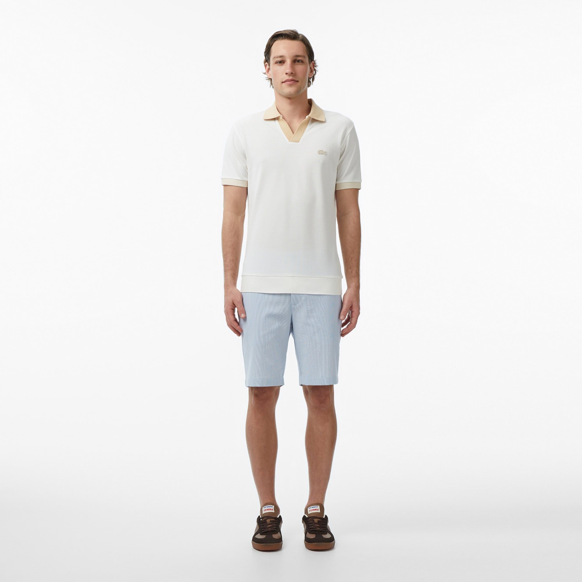 Lacoste Erkek Regular Fit Polo Yaka Krem Polo görsel 6