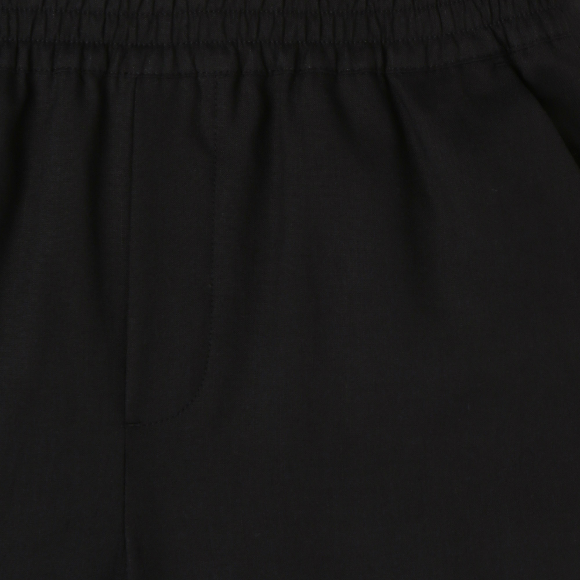 Kadın Relaxed Fit Keten Siyah Bermuda Şort