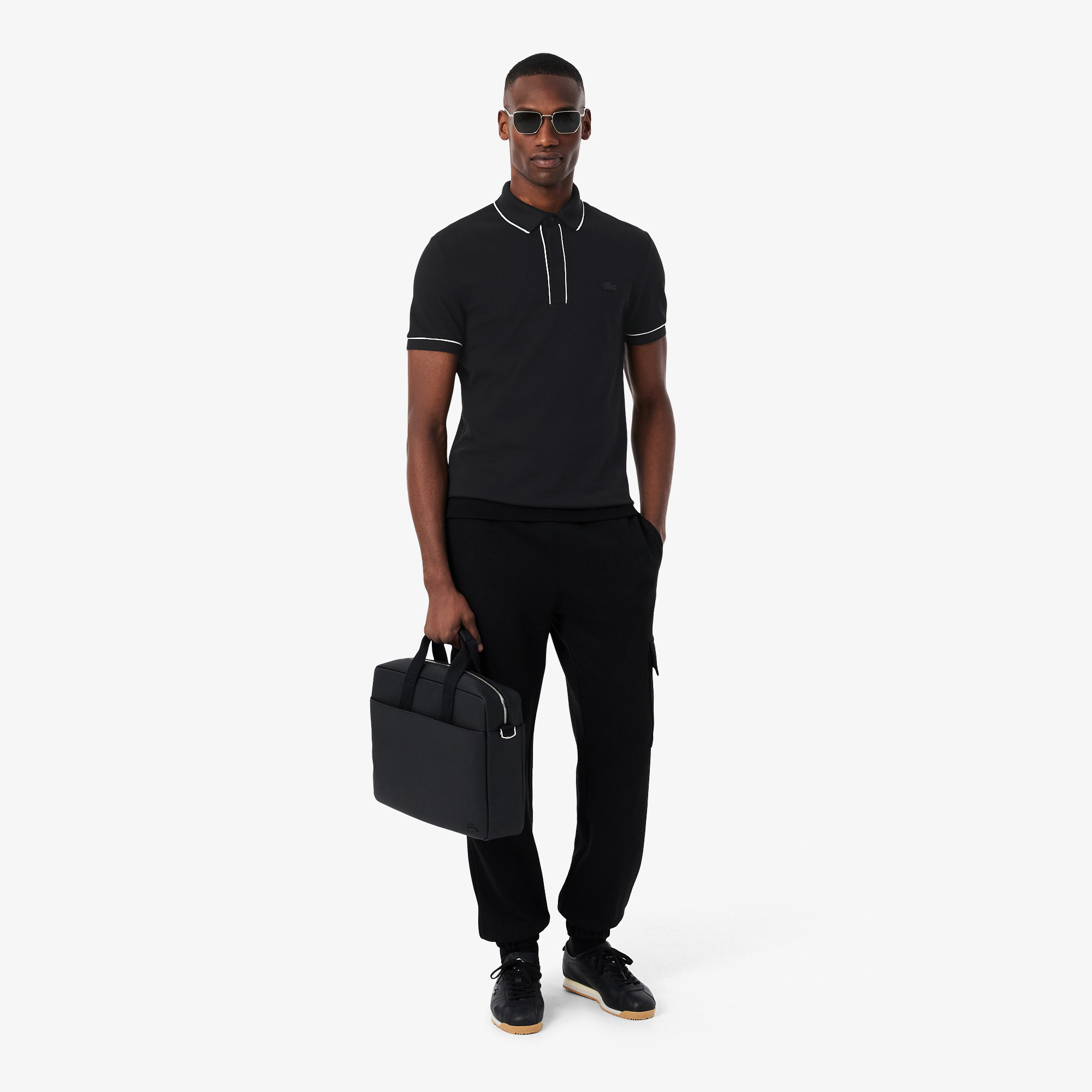 Lacoste Erkek Regular Fit Organik Pamuk Siyah Paris Polo görsel 7