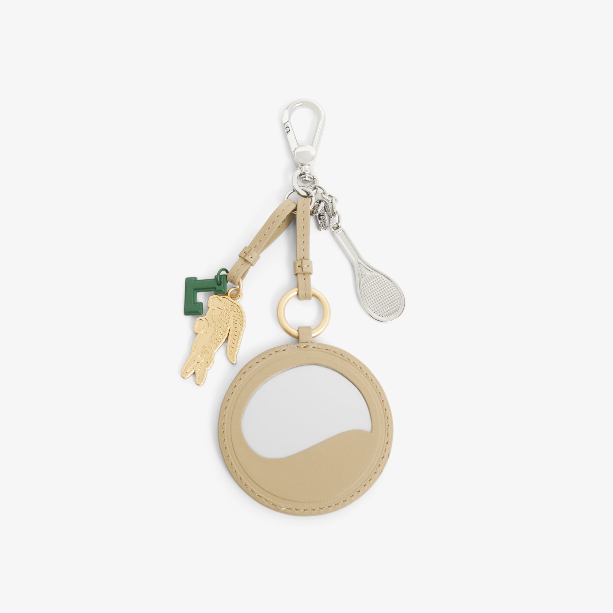 Lacoste Tennis Racket Mirror L Charms Kadın Bej Anahtarlık görsel 2