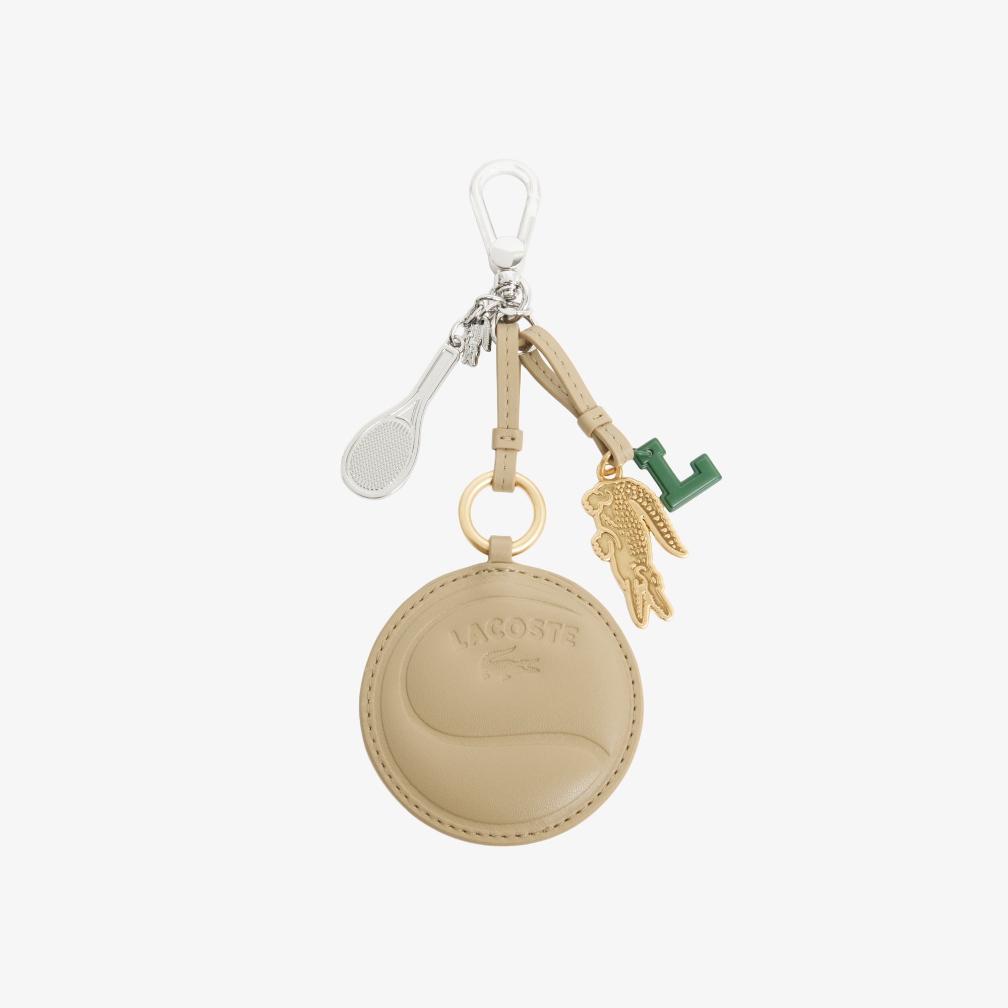 Lacoste Tennis Racket Mirror L Charms Kadın Bej Anahtarlık