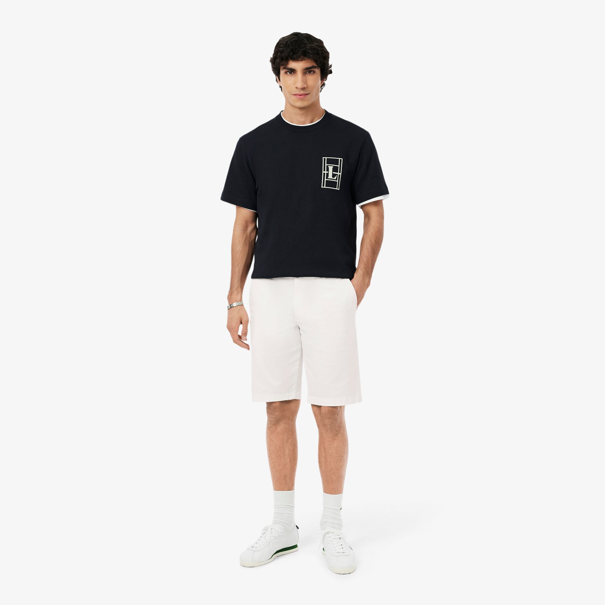 Lacoste Erkek Slim Fit Beyaz Bermuda Şort