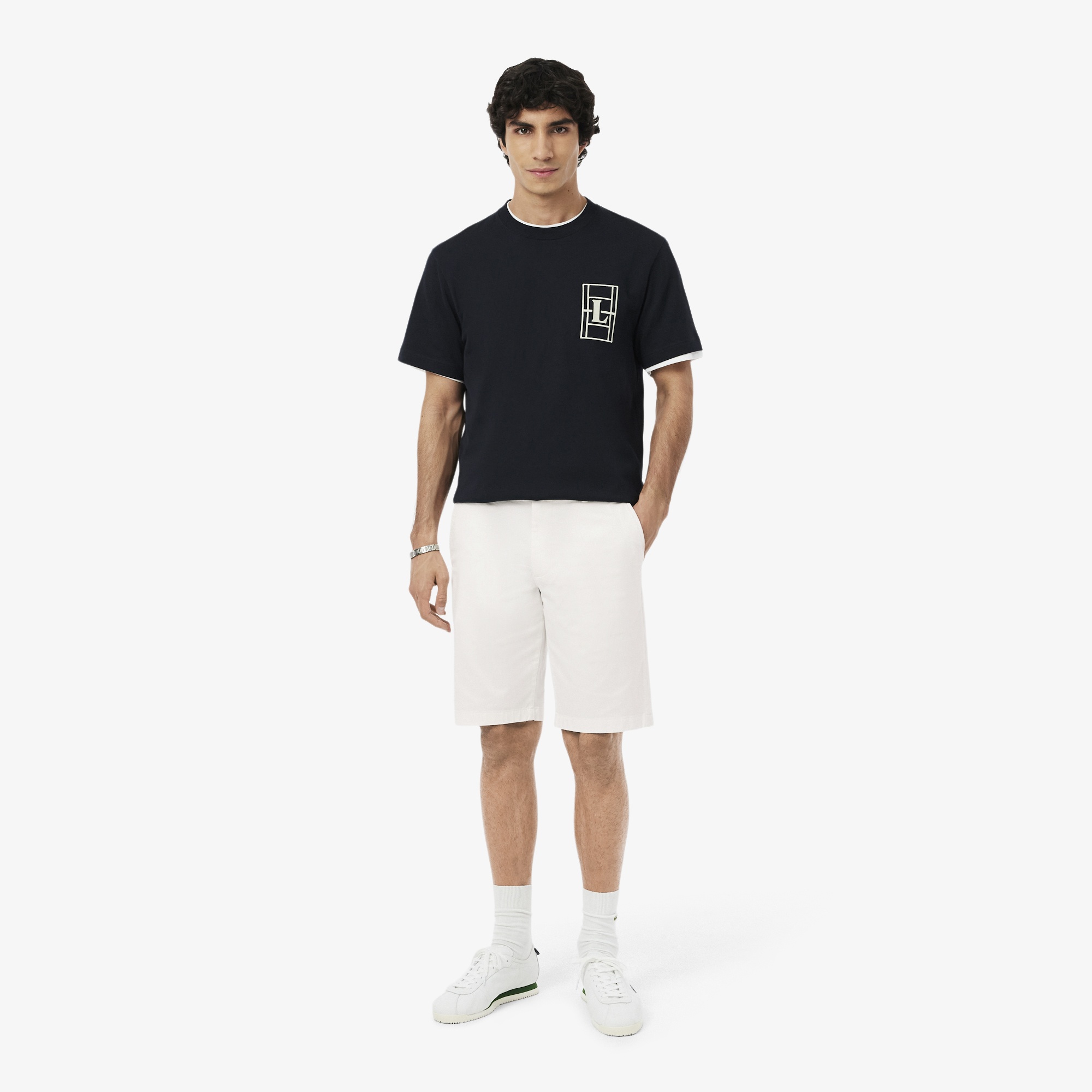 Lacoste Erkek Slim Fit Beyaz Bermuda Şort