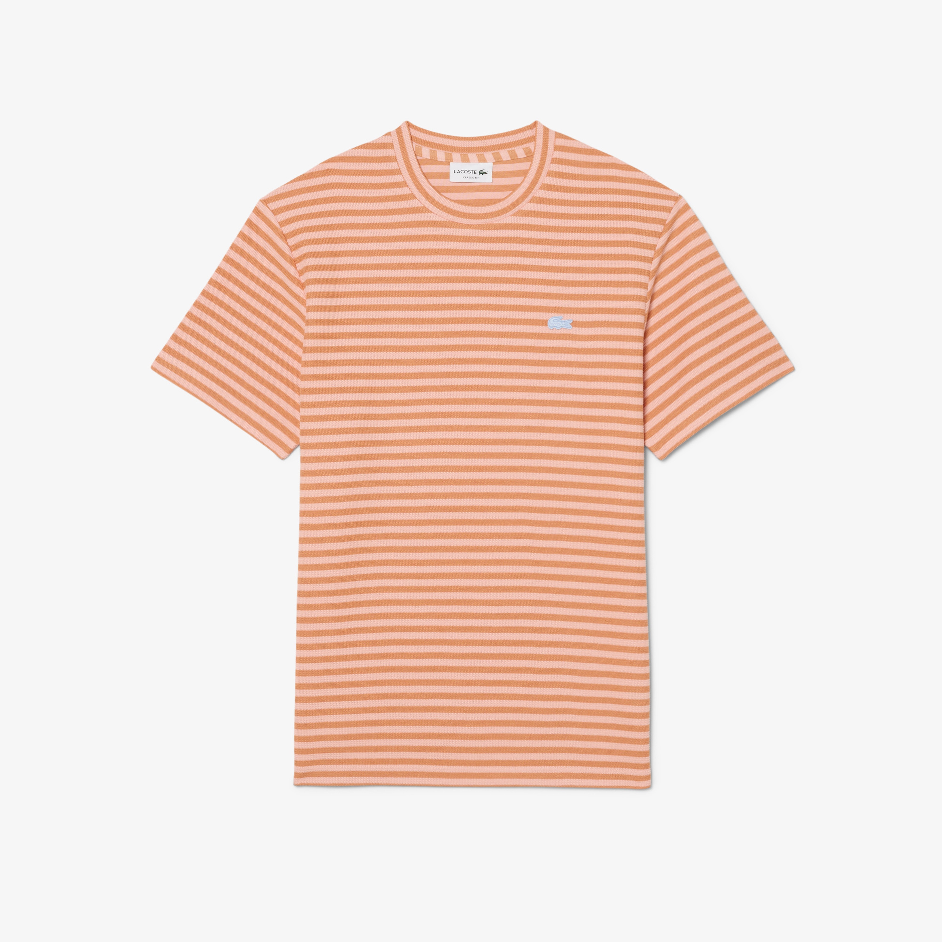 Erkek Classic Fit Bisiklet Yaka Çizgili Turuncu T-Shirt Erkek Classic Fit Bisiklet Yaka Çizgili Turuncu T-Shirt