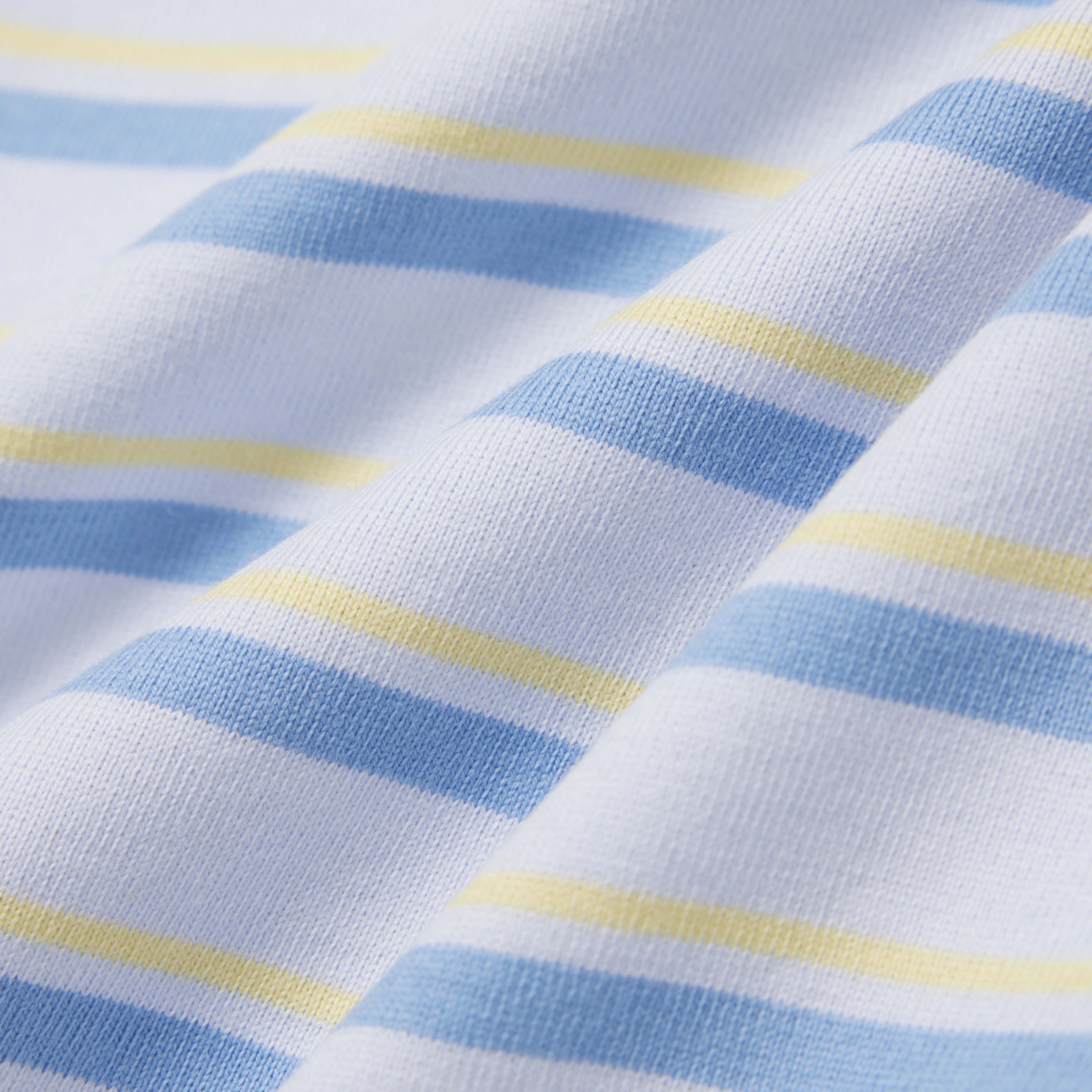 Kadın Regular Fit Bisiklet Yaka Çizgili Mavi T-Shirt