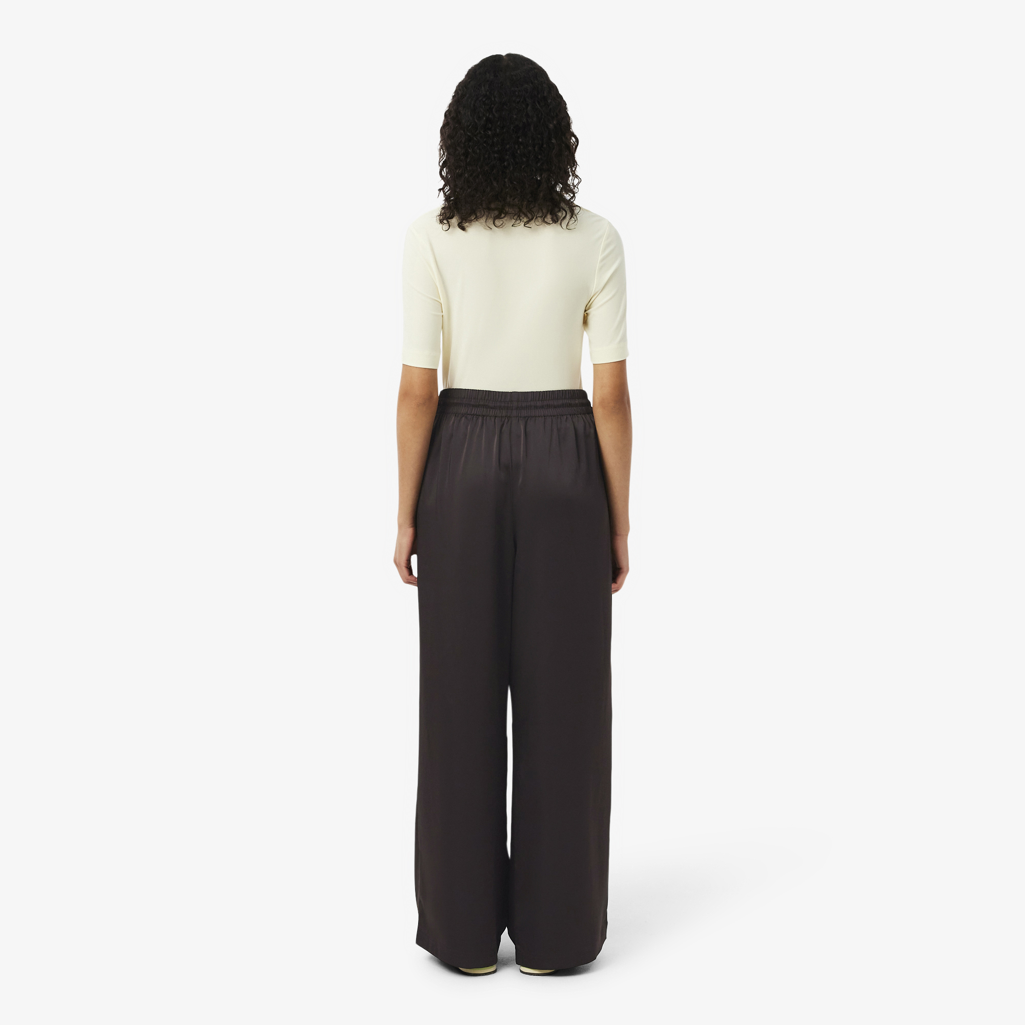 Lacoste Kadın Oversize Fit Kahverengi Pantolon görsel 3