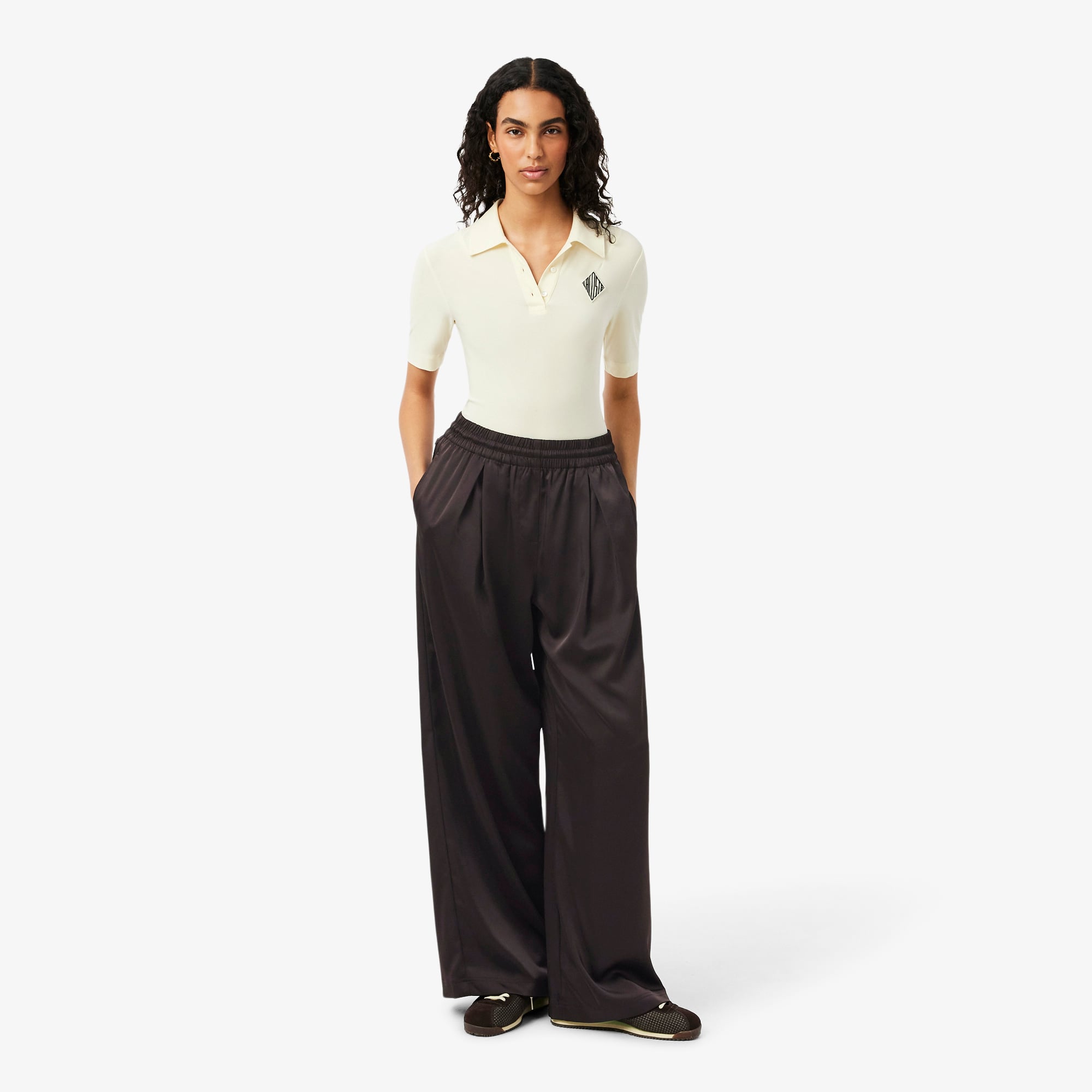 Lacoste Kadın Oversize Fit Kahverengi Pantolon