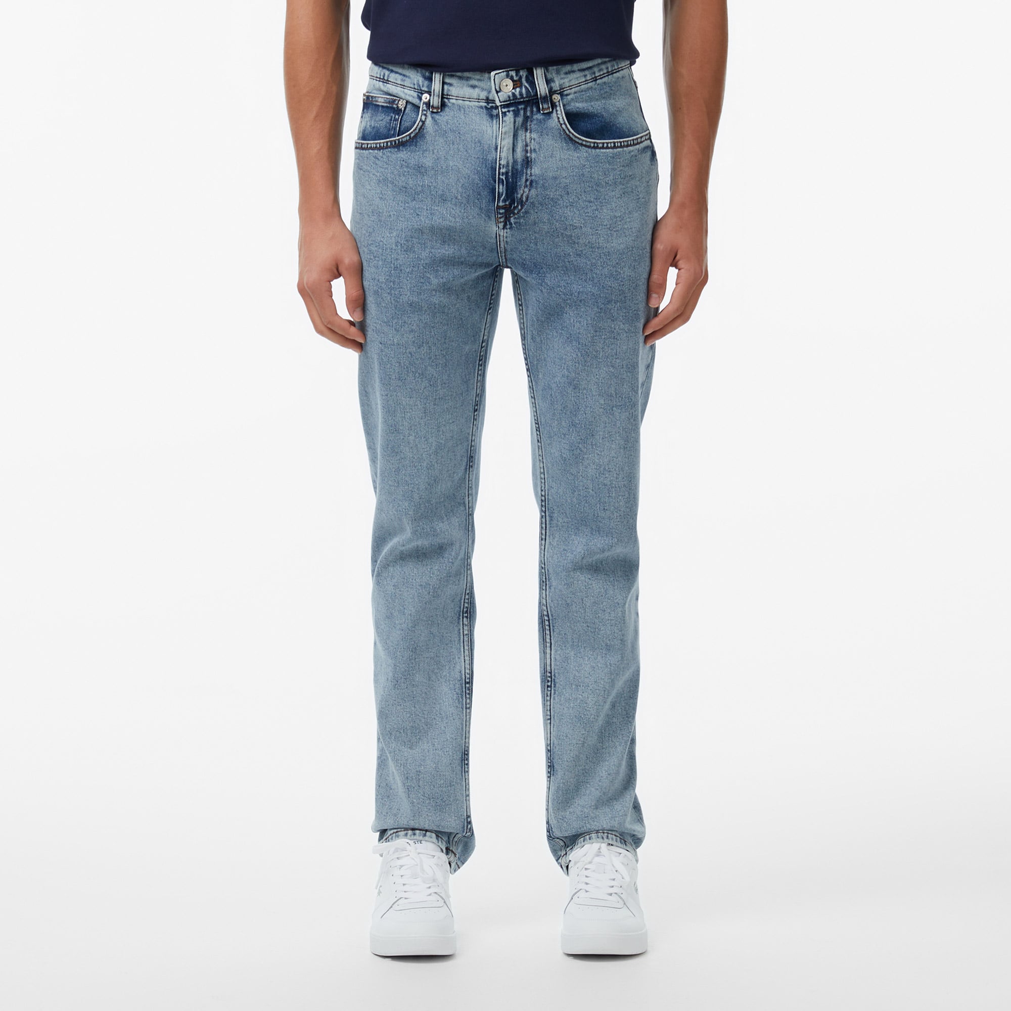 Lacoste Erkek Relaxed Fit Mavi Jean Pantolon görsel 2