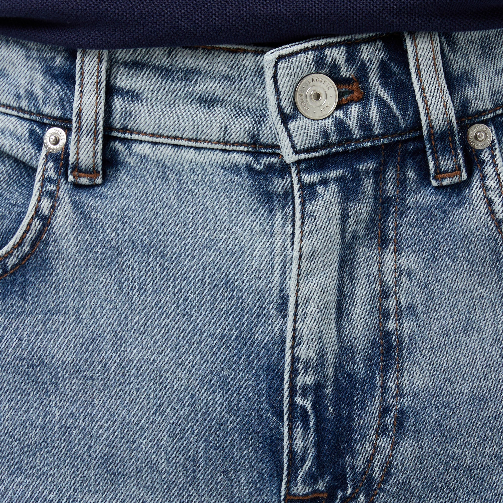 Lacoste Erkek Relaxed Fit Mavi Jean Pantolon görsel 7