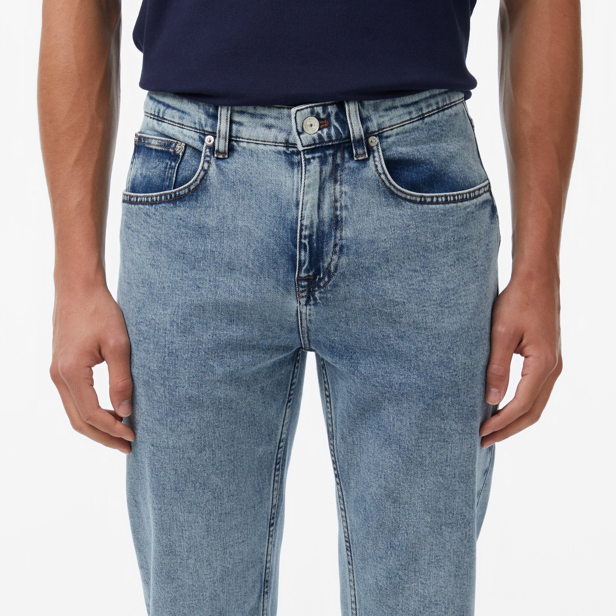 Lacoste Erkek Relaxed Fit Mavi Jean Pantolon görsel 6