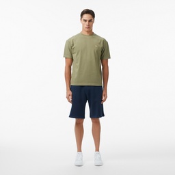 Erkek Relaxed Fit Bisiklet Yaka Haki T-Shirt Yeşil