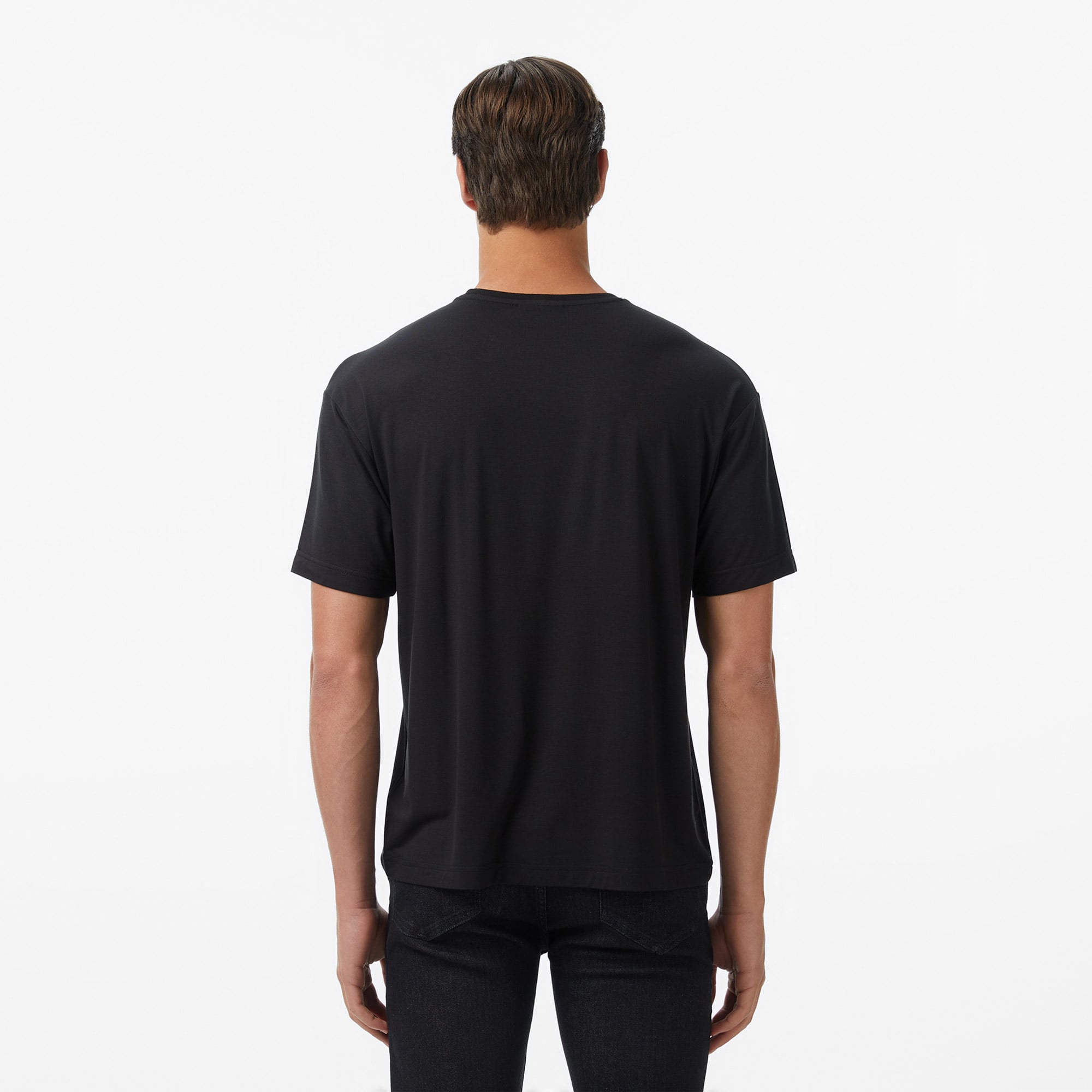 Lacoste Erkek Relaxed Fit Bisiklet Yaka Siyah T-Shirt görsel 5