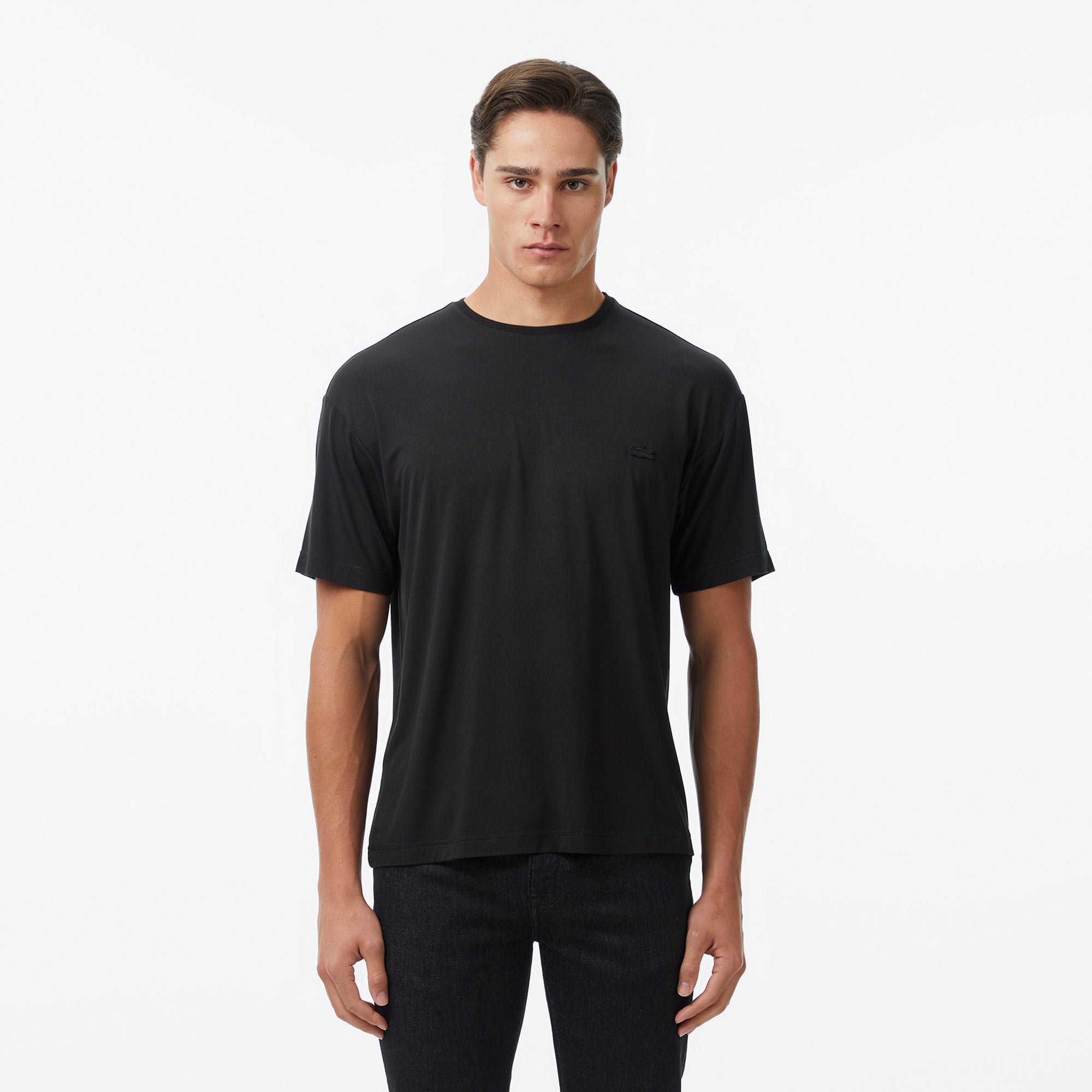 Lacoste Erkek Relaxed Fit Bisiklet Yaka Siyah T-Shirt