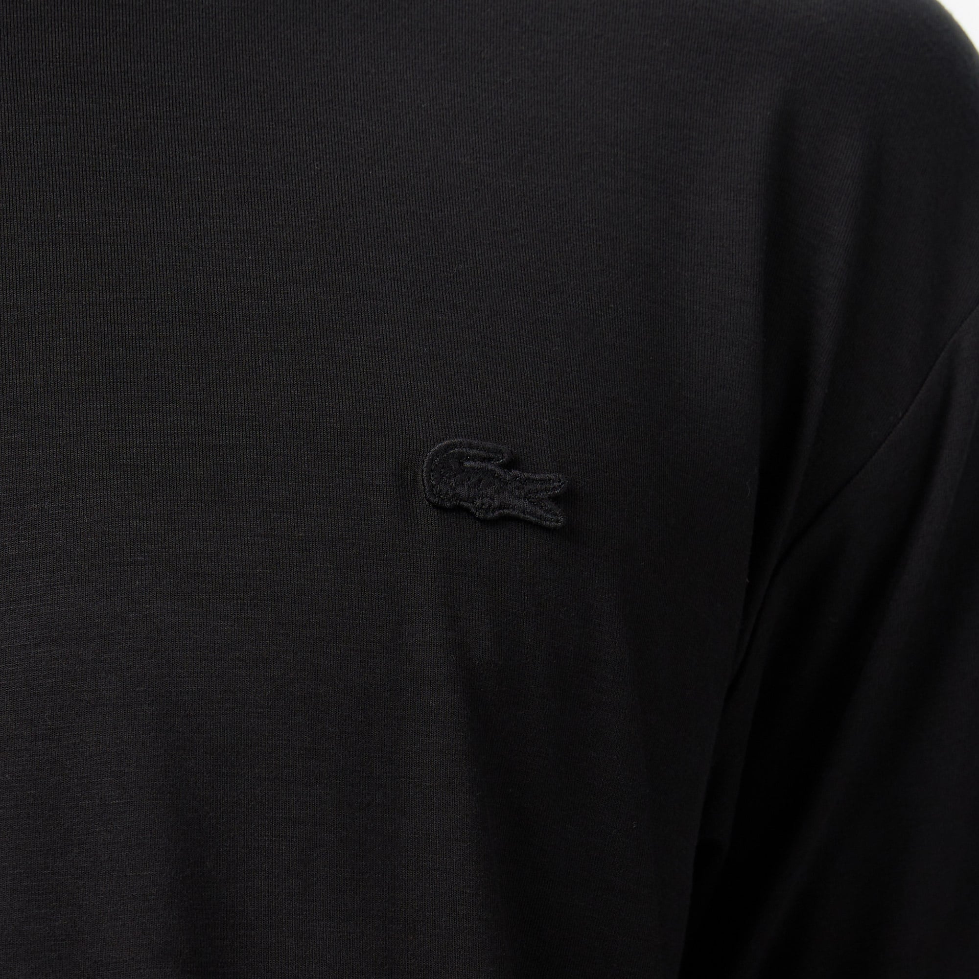 Lacoste Erkek Relaxed Fit Bisiklet Yaka Siyah T-Shirt görsel 7