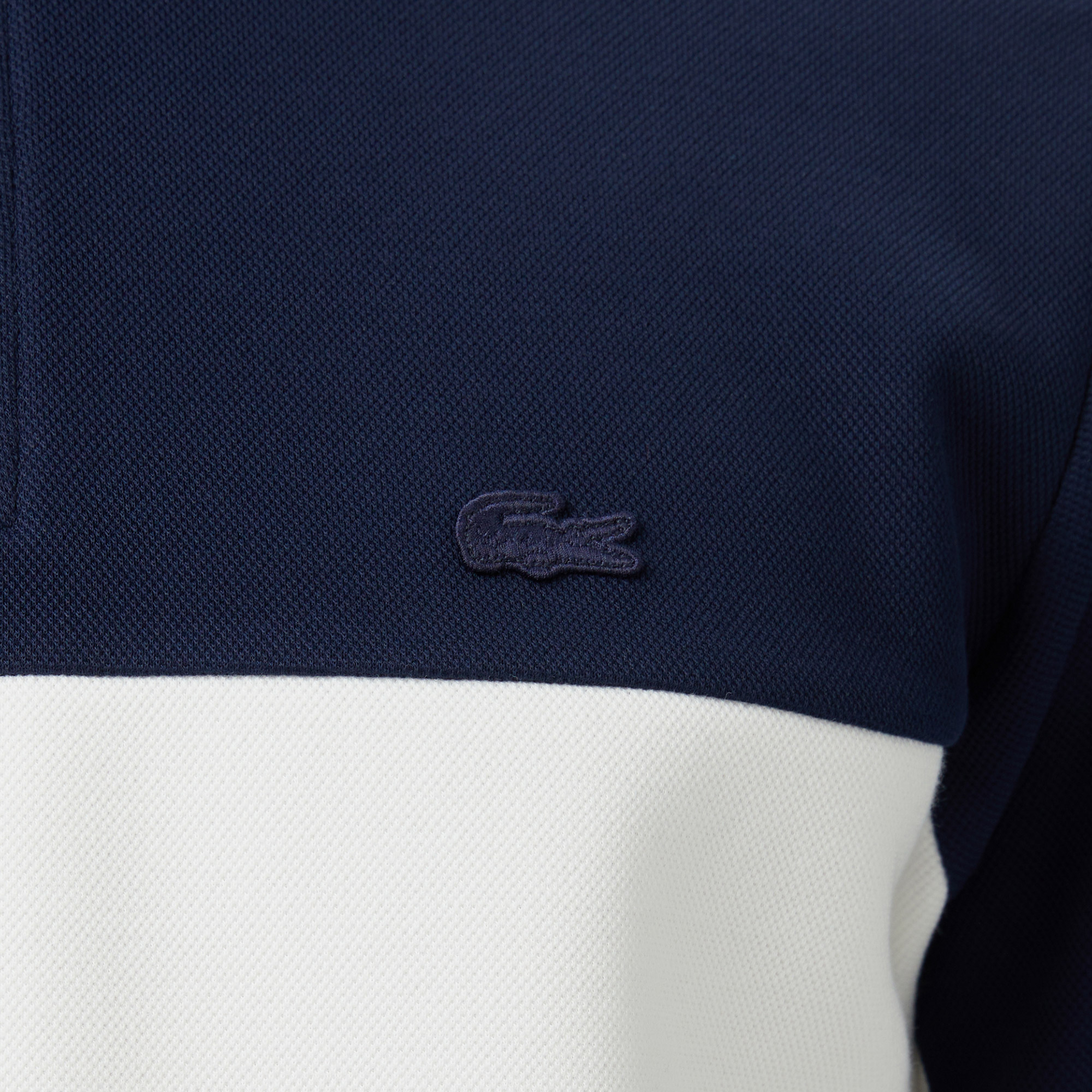 Lacoste Erkek Relaxed Fit Dik Yaka Renk Bloklu Lacivert Sweatshirt görsel 7