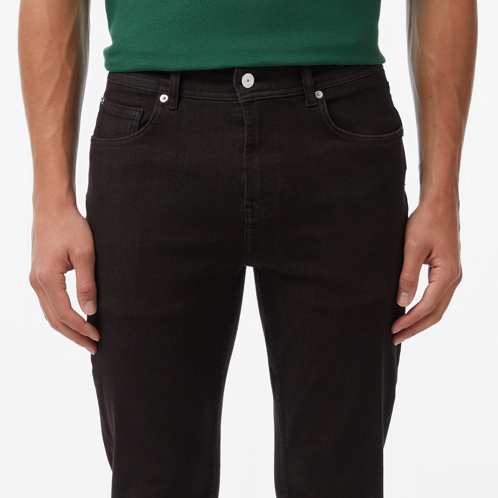 Lacoste Erkek Slim Fit Kahverengi Jean Pantolon görsel 6