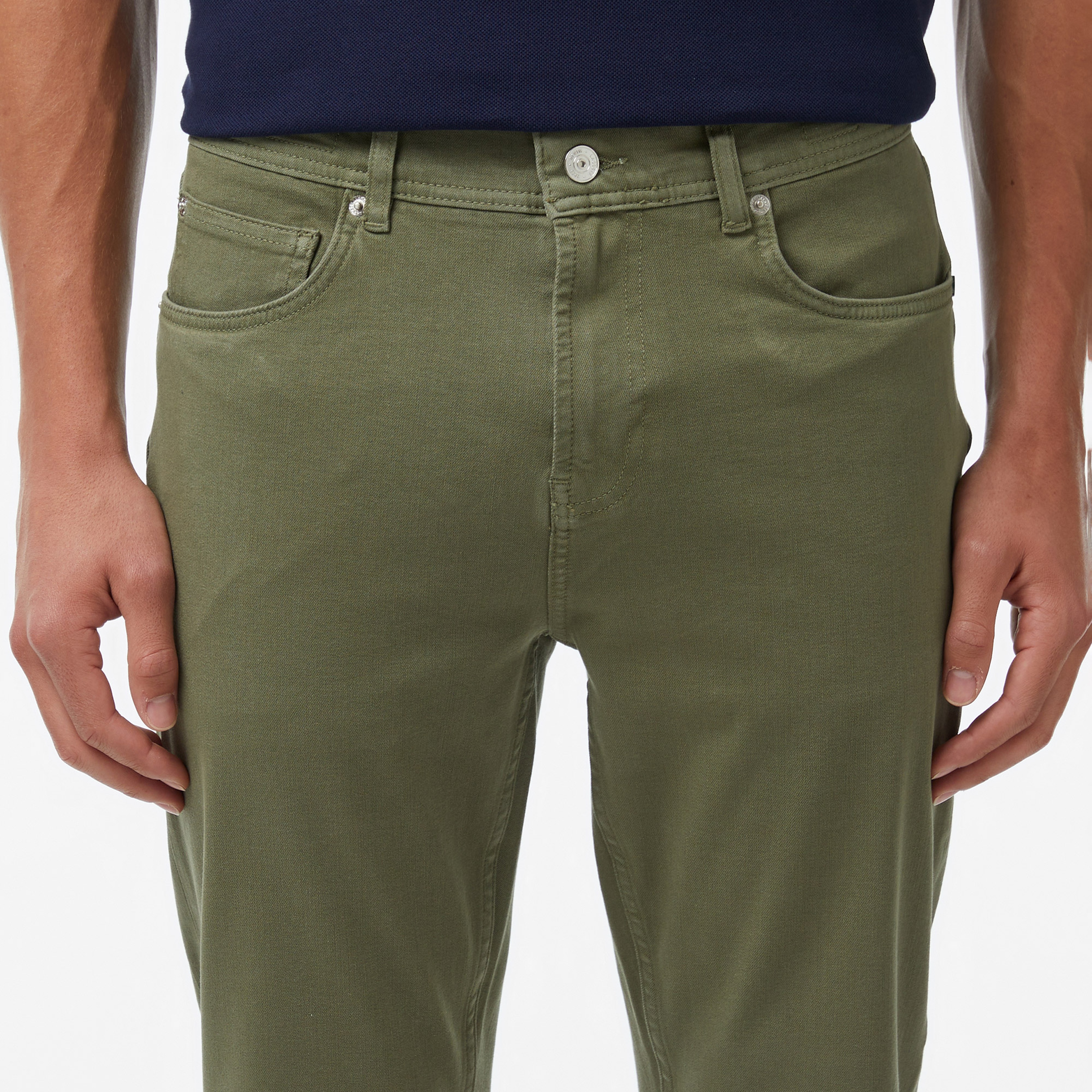 Erkek Slim Fit Haki Jean Pantolon