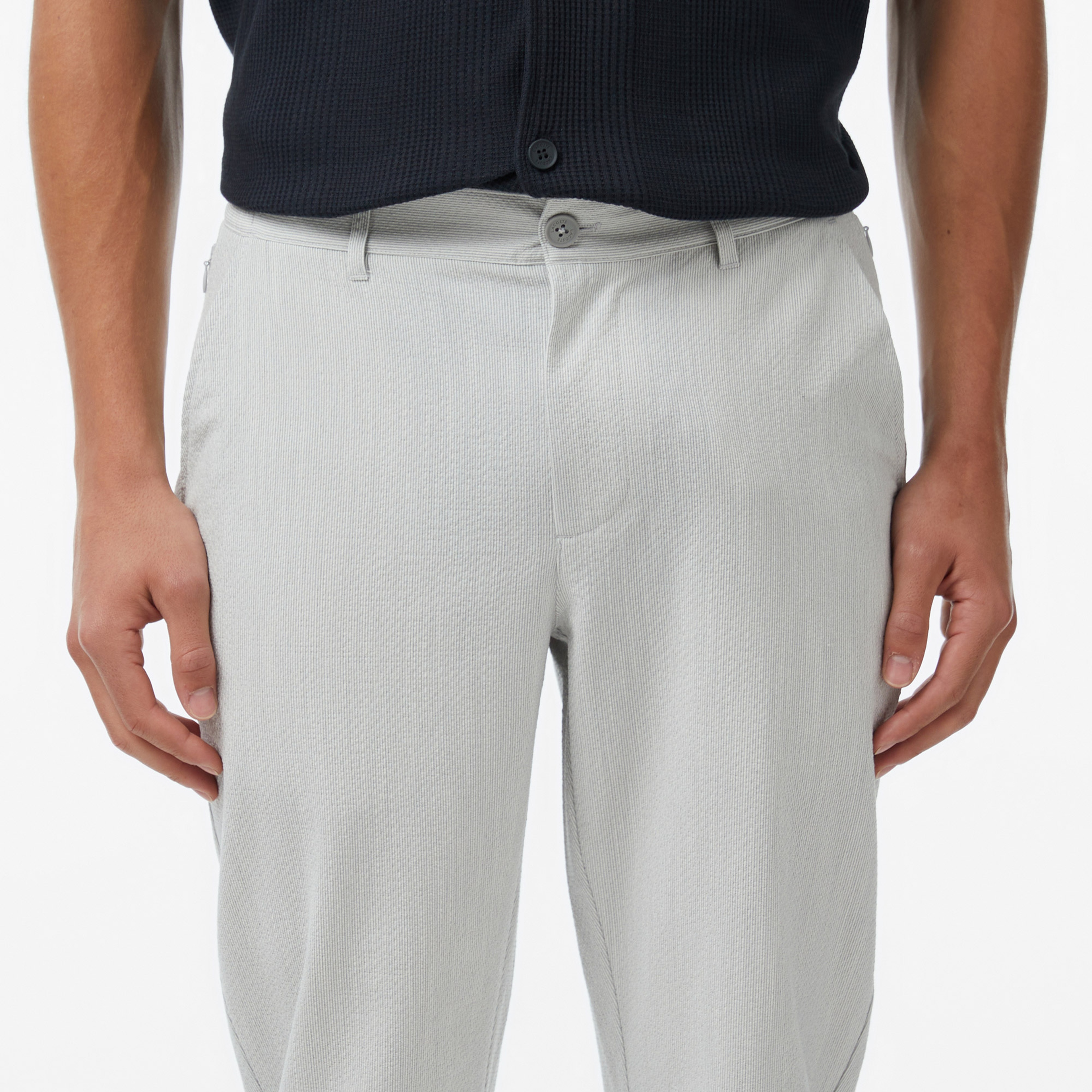 Erkek Tapered Fit Gri Pantolon