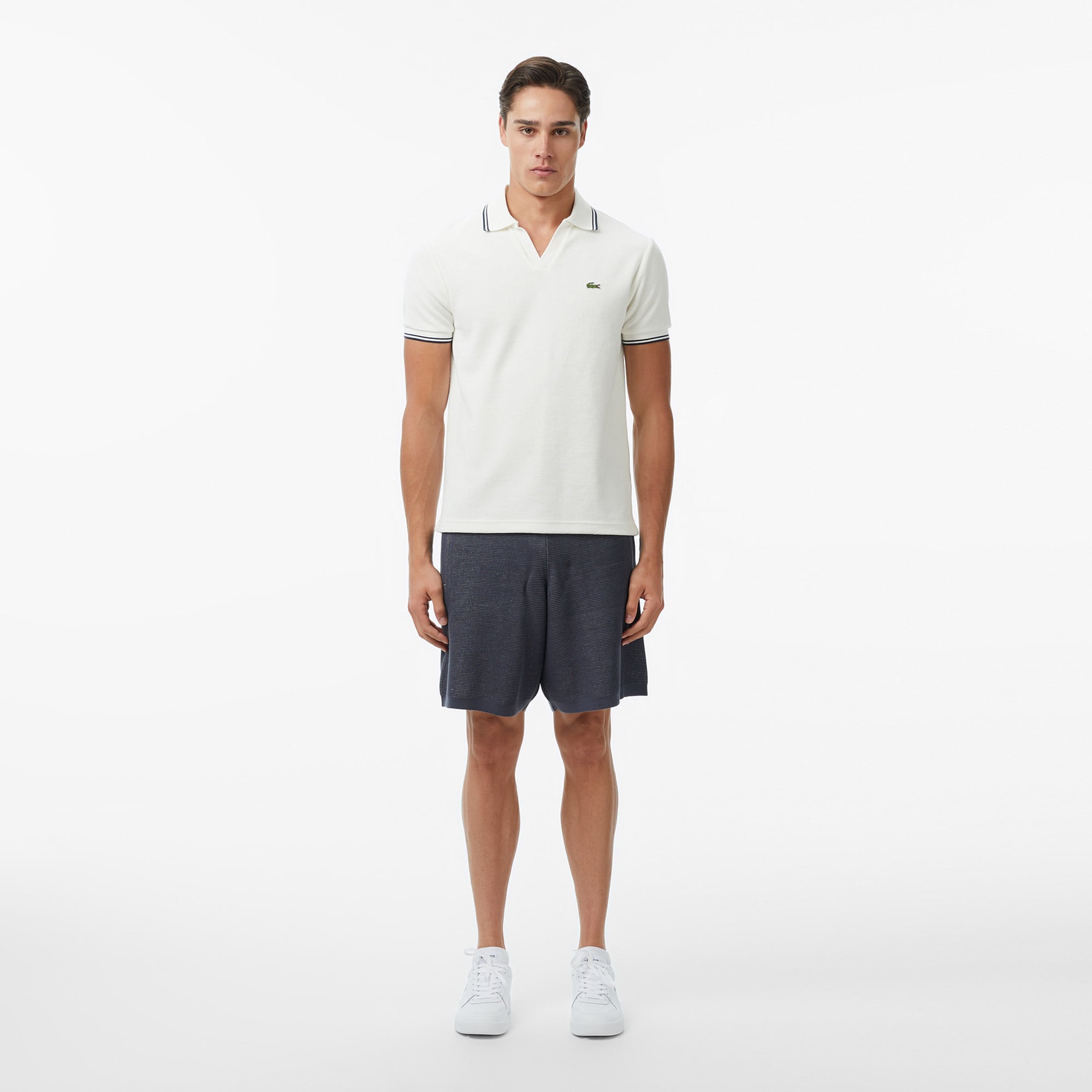 Lacoste Erkek Regular Fit Krem Polo görsel 6