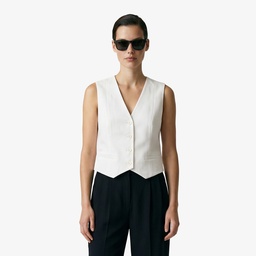 Kadın Kolsuz V Yaka Krem Yelek Krem