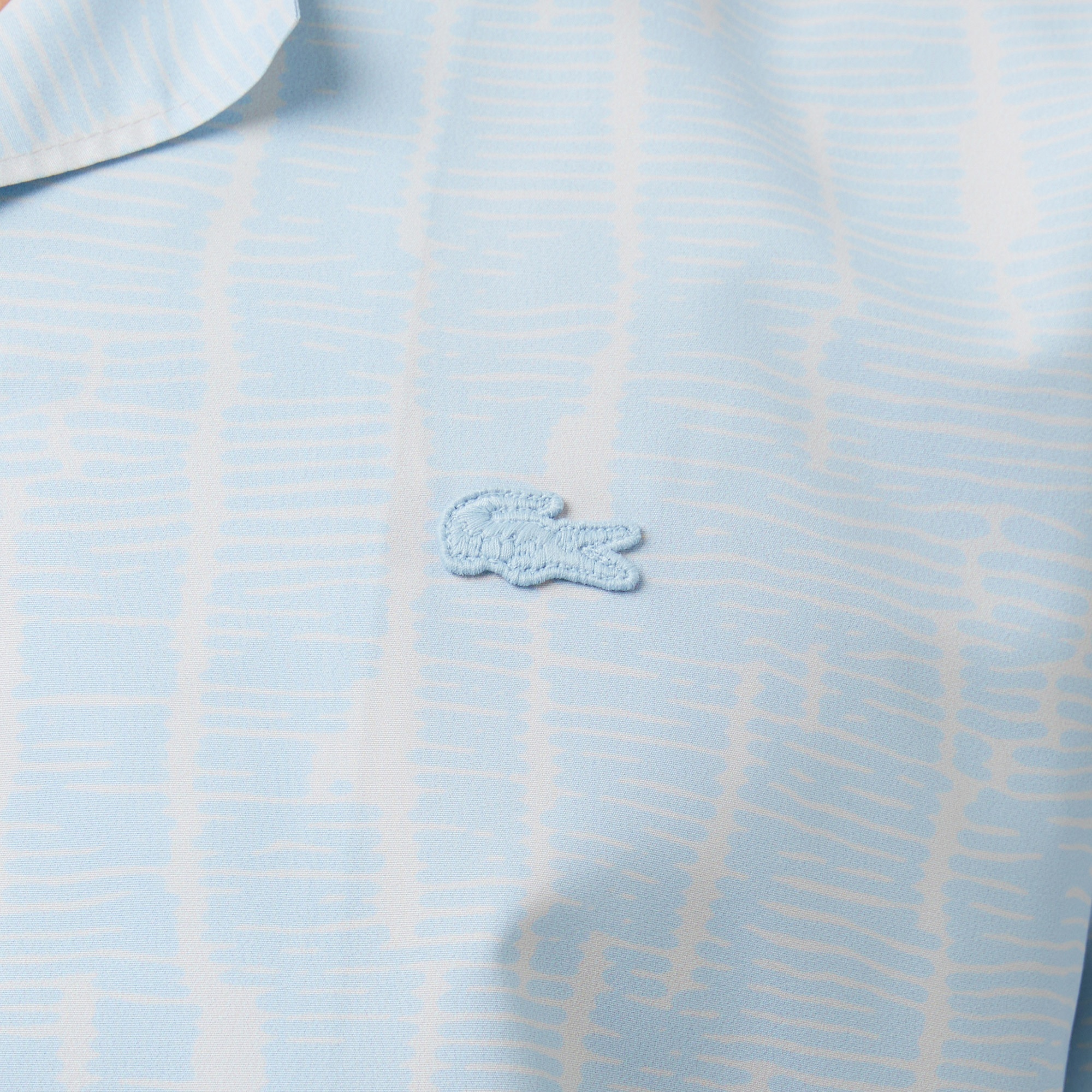 Erkek Relaxed Fit Kısa Kollu Desenli Mavi Gömlek