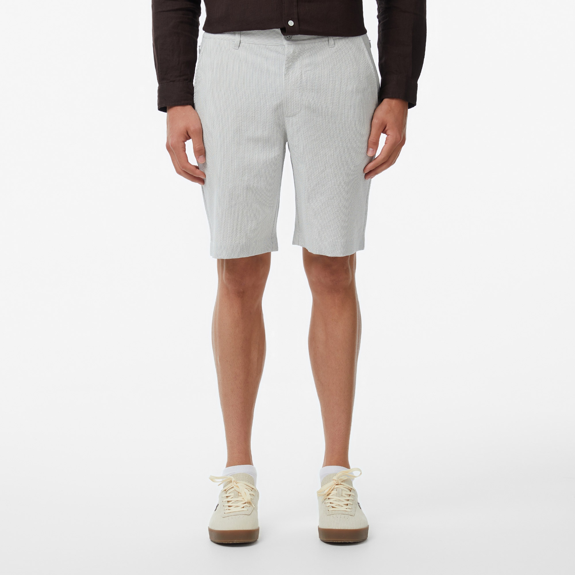 Erkek Tapered Fit Gri Bermuda Şort