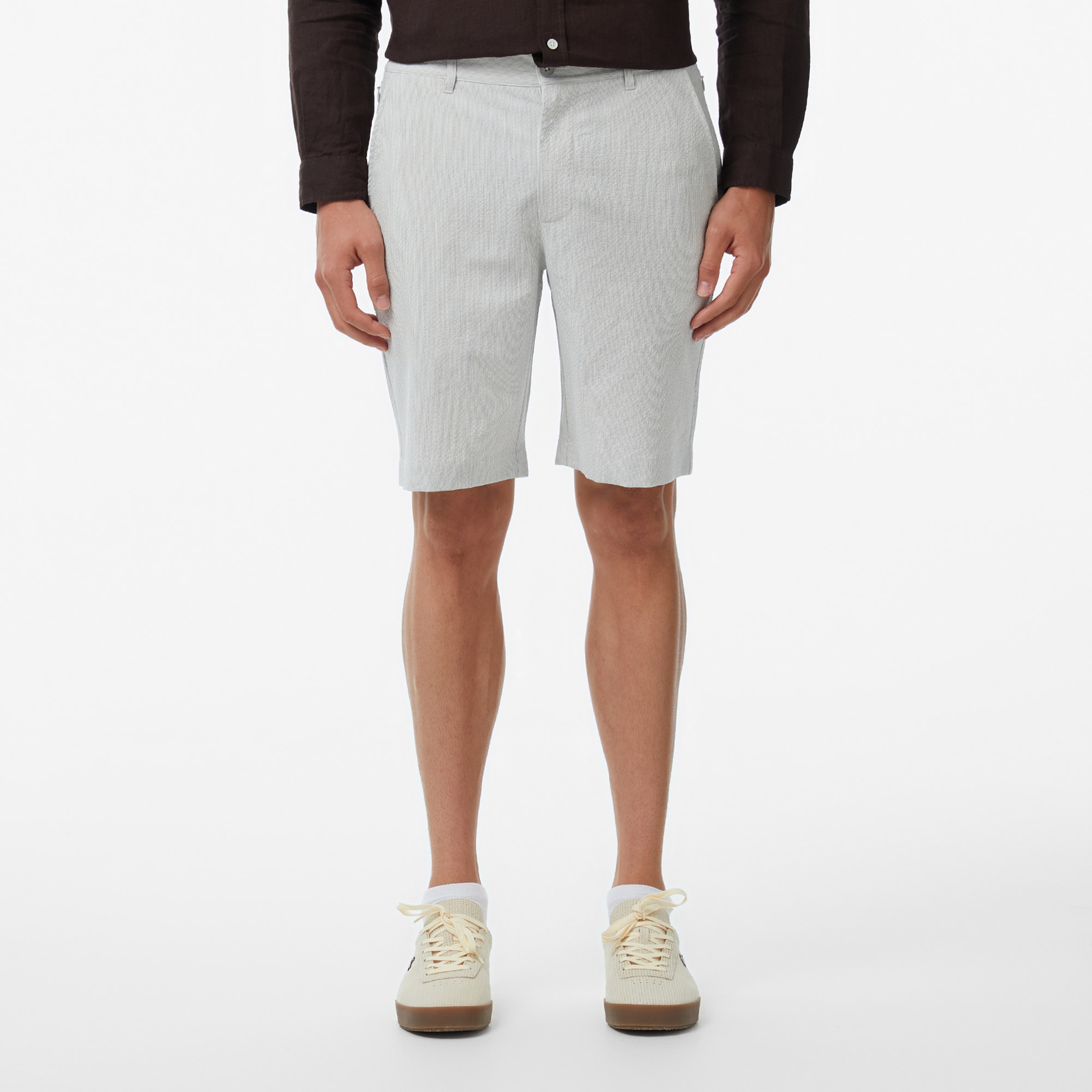 Erkek Tapered Fit Gri Bermuda Şort