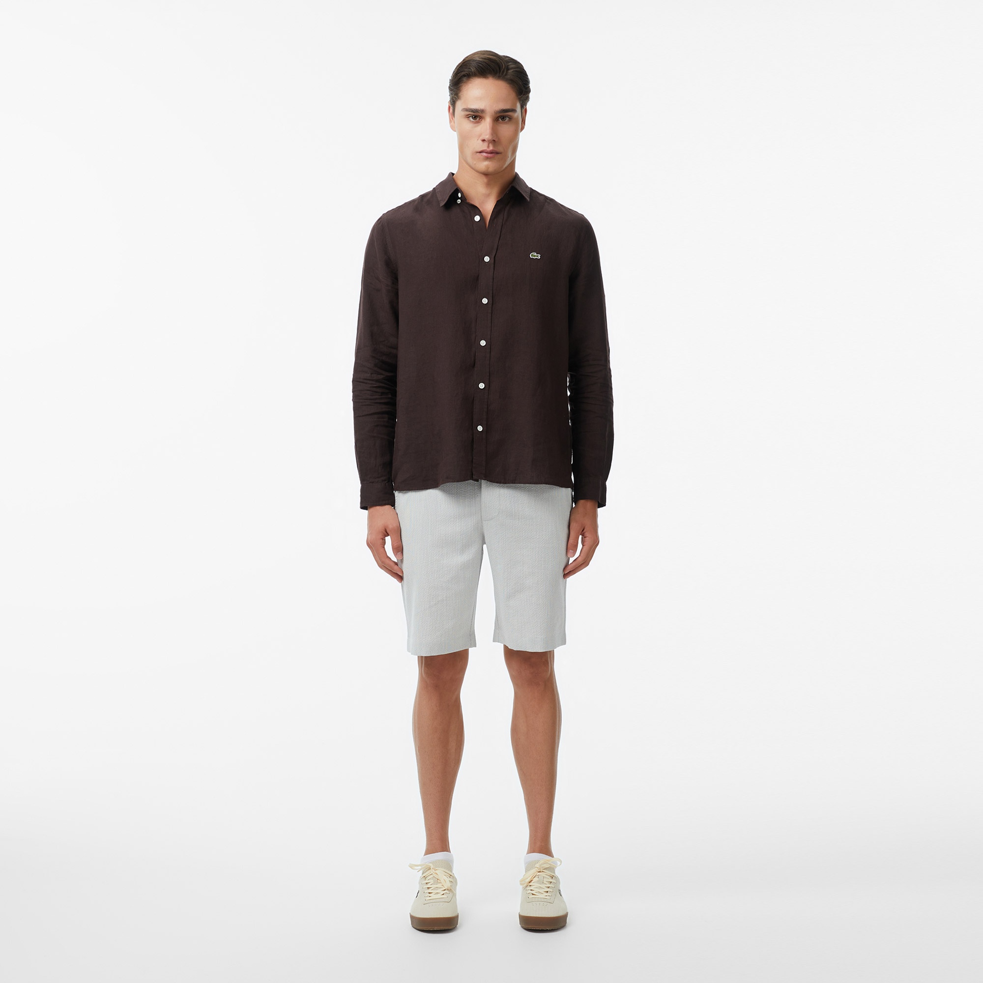 Erkek Tapered Fit Gri Bermuda Şort