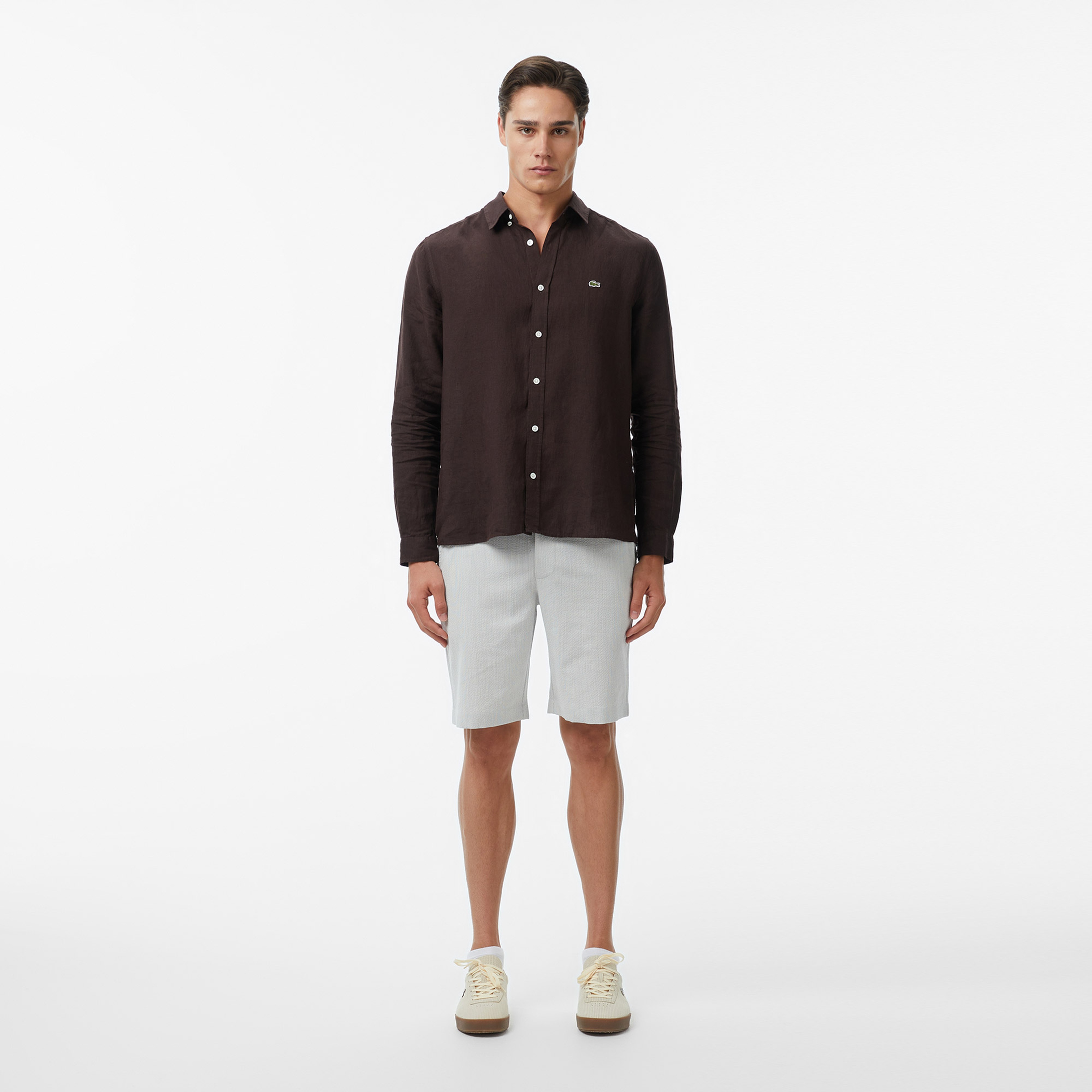 Erkek Tapered Fit Gri Bermuda Şort