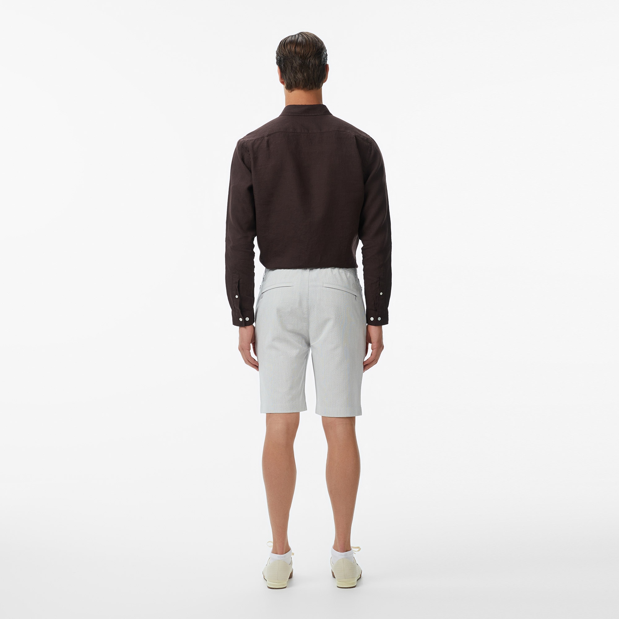 Erkek Tapered Fit Gri Bermuda Şort