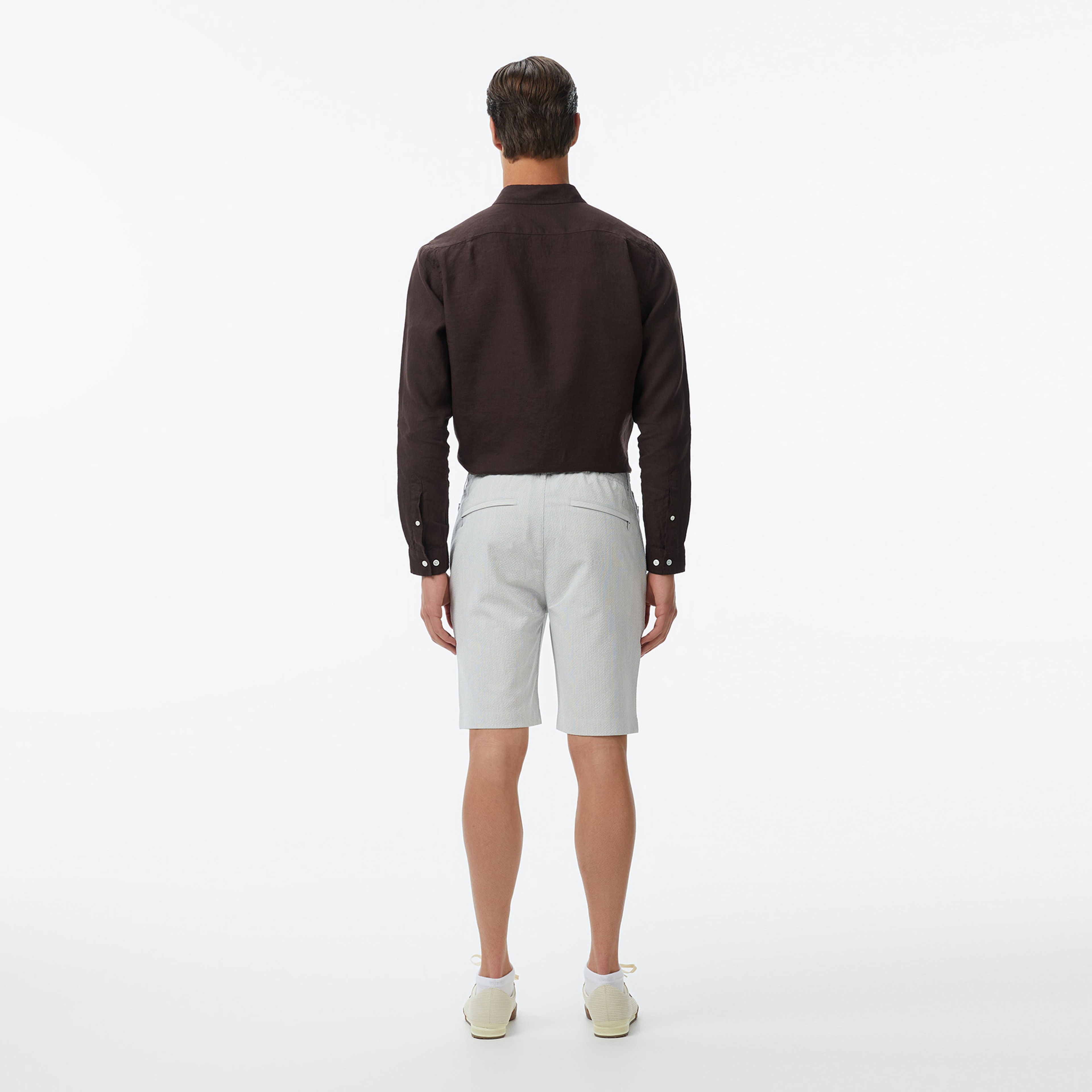 Erkek Tapered Fit Gri Bermuda Şort