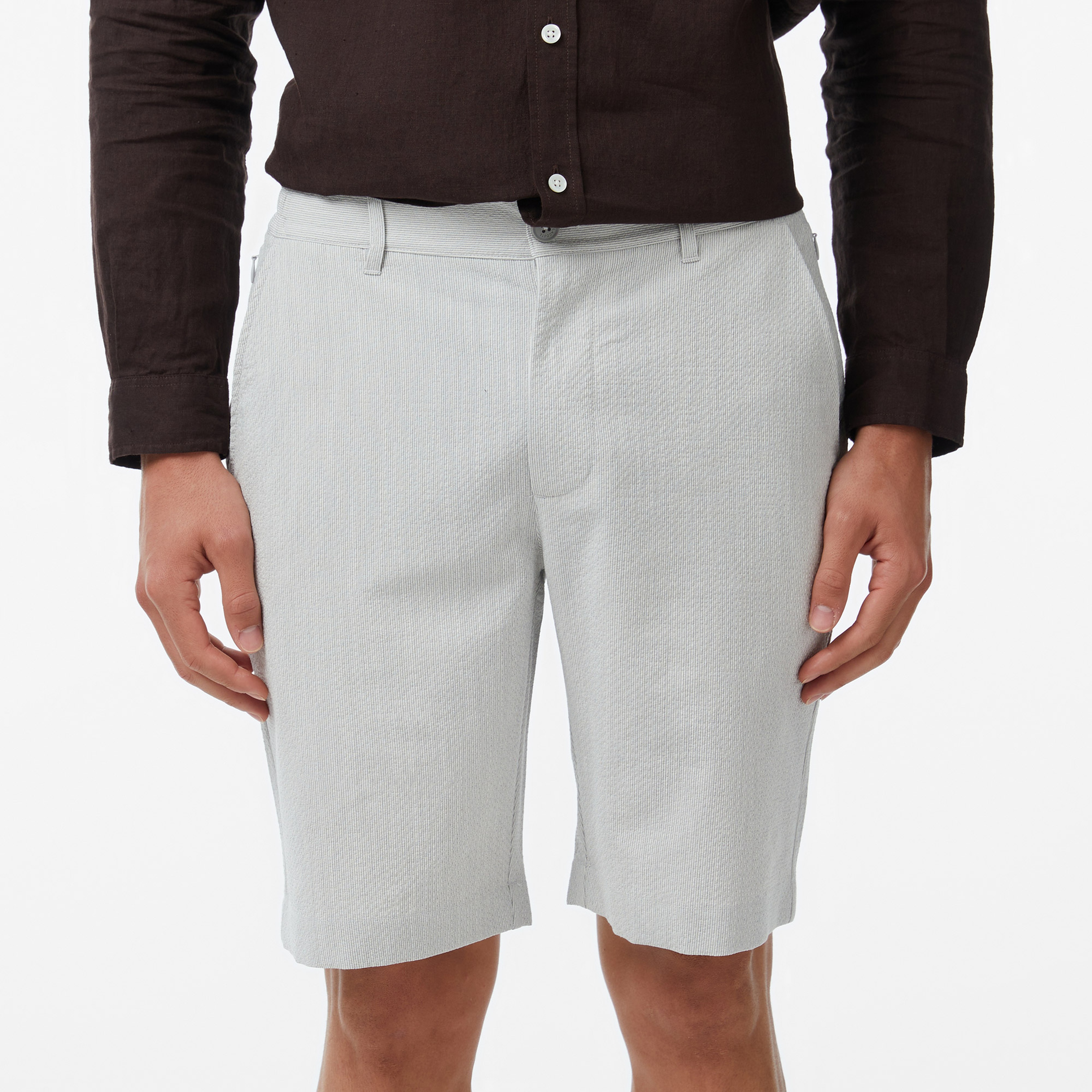 Erkek Tapered Fit Gri Bermuda Şort