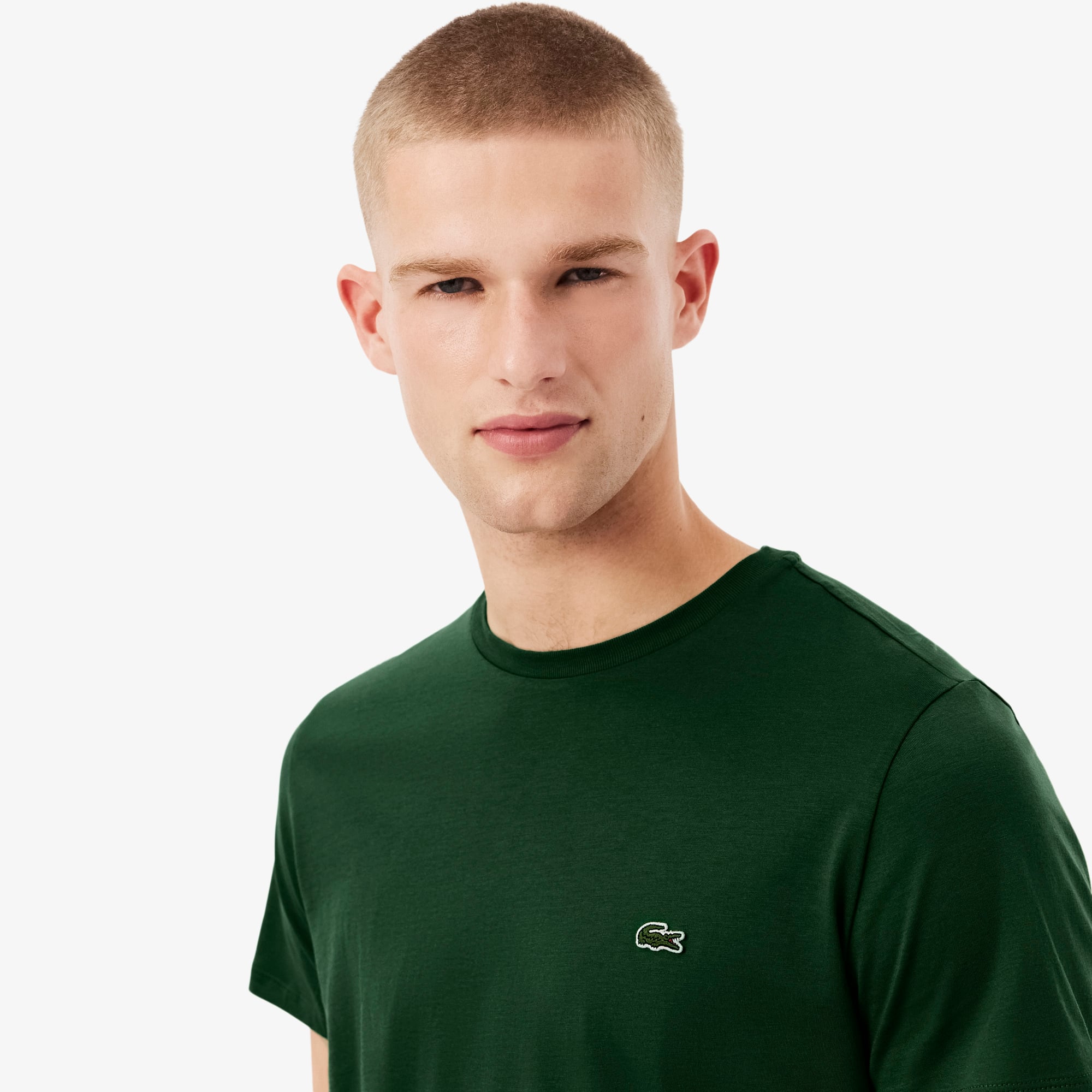 Lacoste Erkek Regular Fit Bisiklet Yaka Koyu Yeşil T-Shirt görsel 2