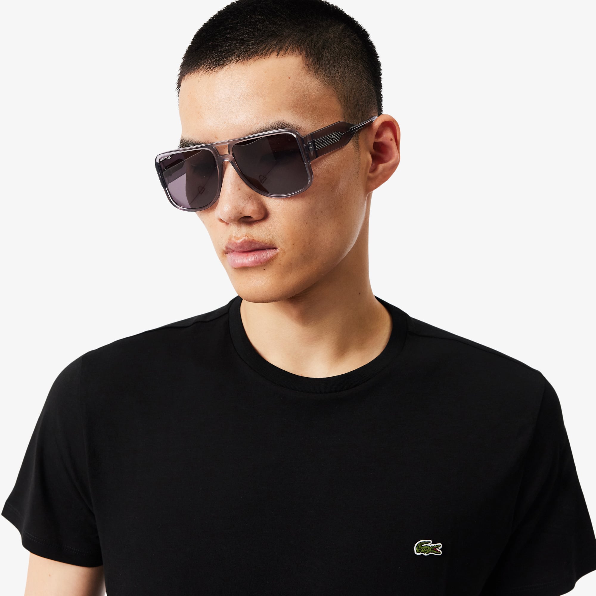 Lacoste Erkek Regular Fit Bisiklet Yaka Siyah T-Shirt görsel 2