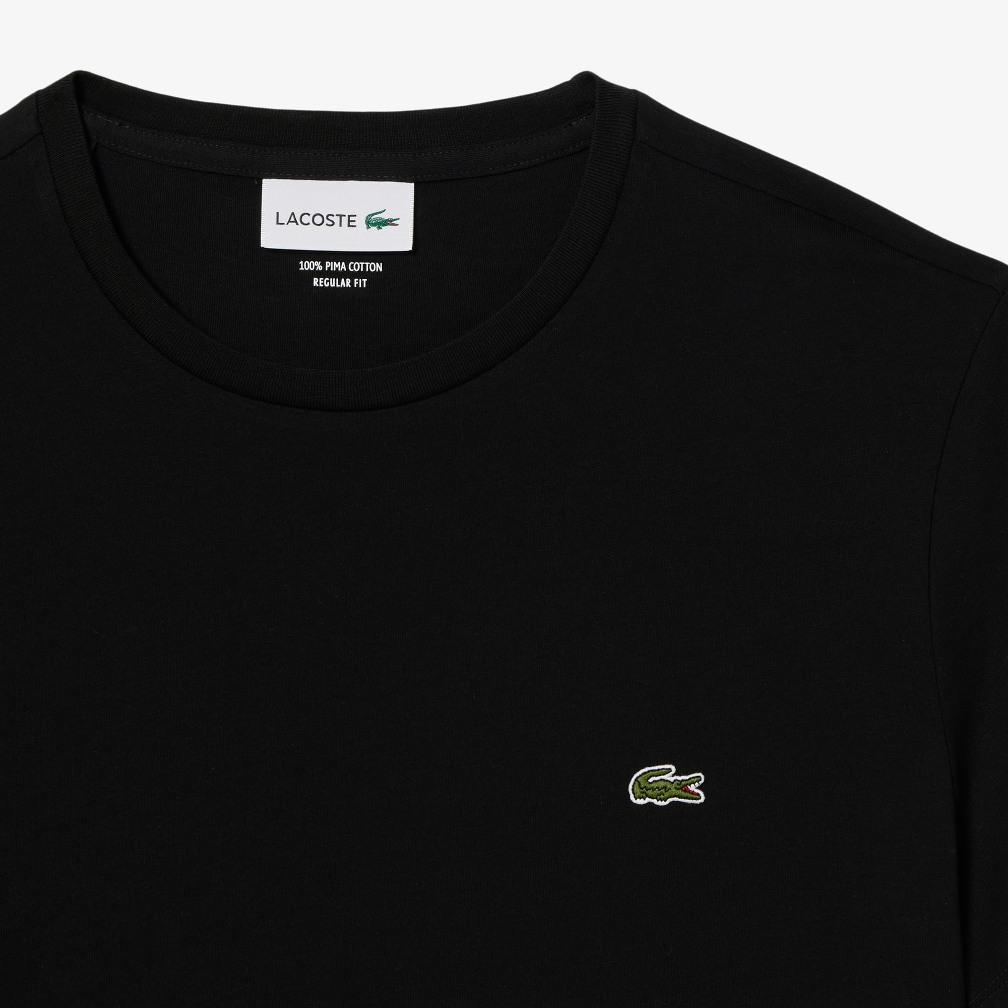 Lacoste Erkek Regular Fit Bisiklet Yaka Siyah T-Shirt görsel 5