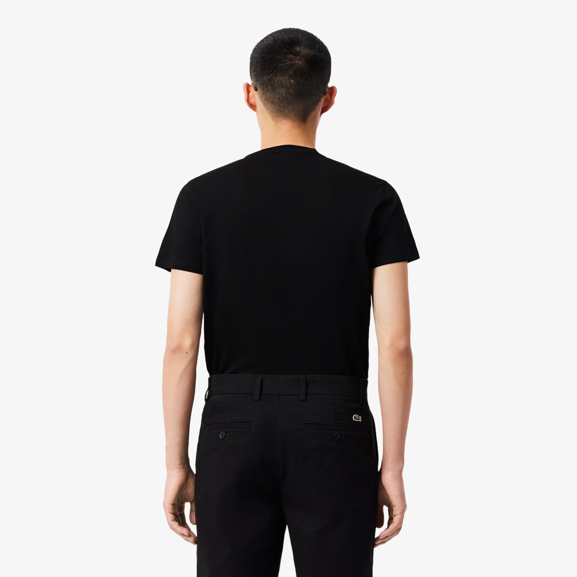 Lacoste Erkek Regular Fit Bisiklet Yaka Siyah T-Shirt görsel 3